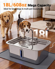 DeftPet réservoir en acier inox 304 proche plan pour durabilité et hygiène