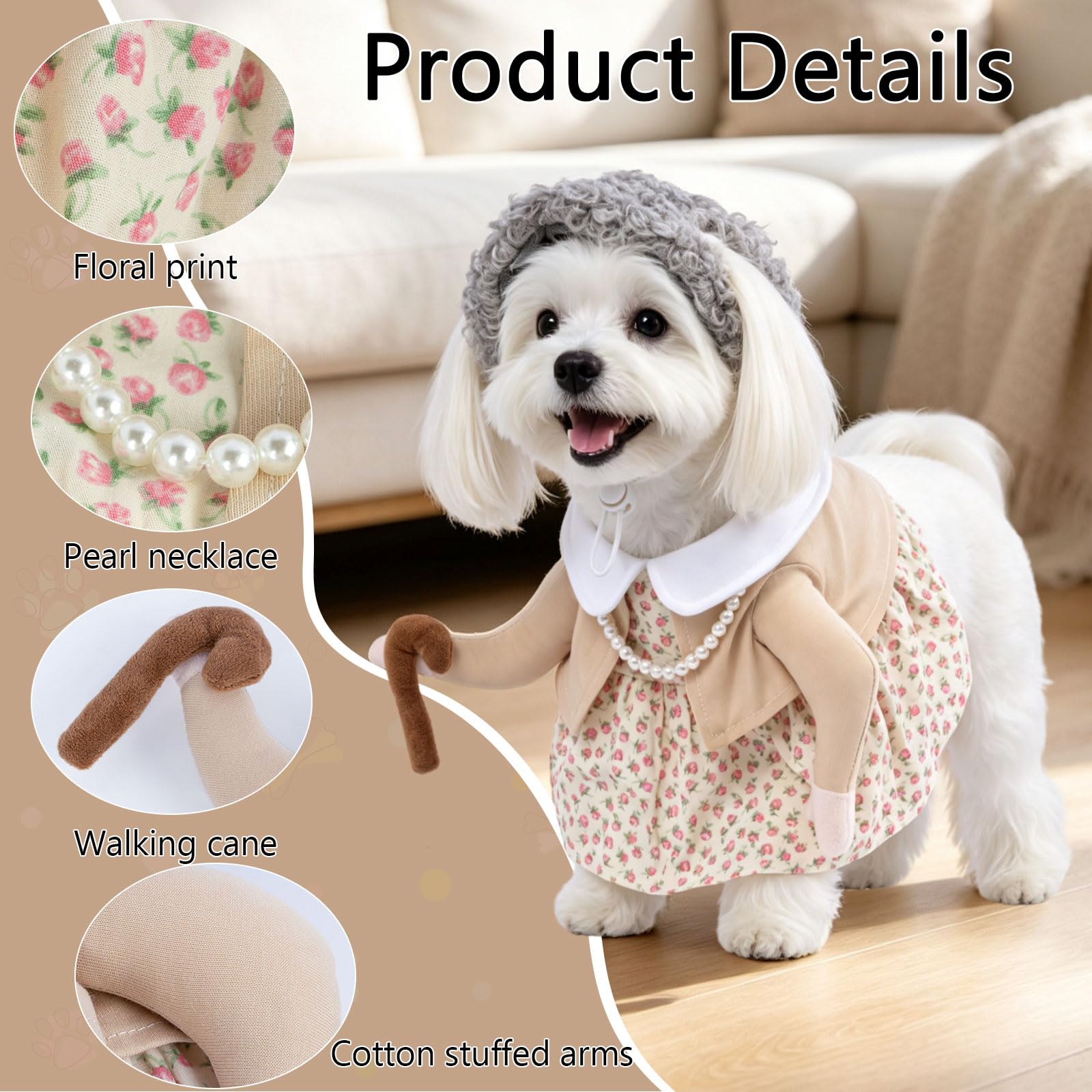 DELIFUR robe détail du tissu doux avec motif floral confortable