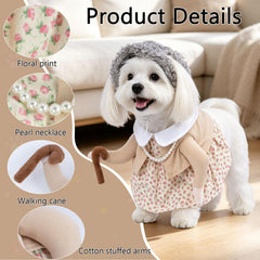 DELIFUR robe détail du tissu doux avec motif floral confortable