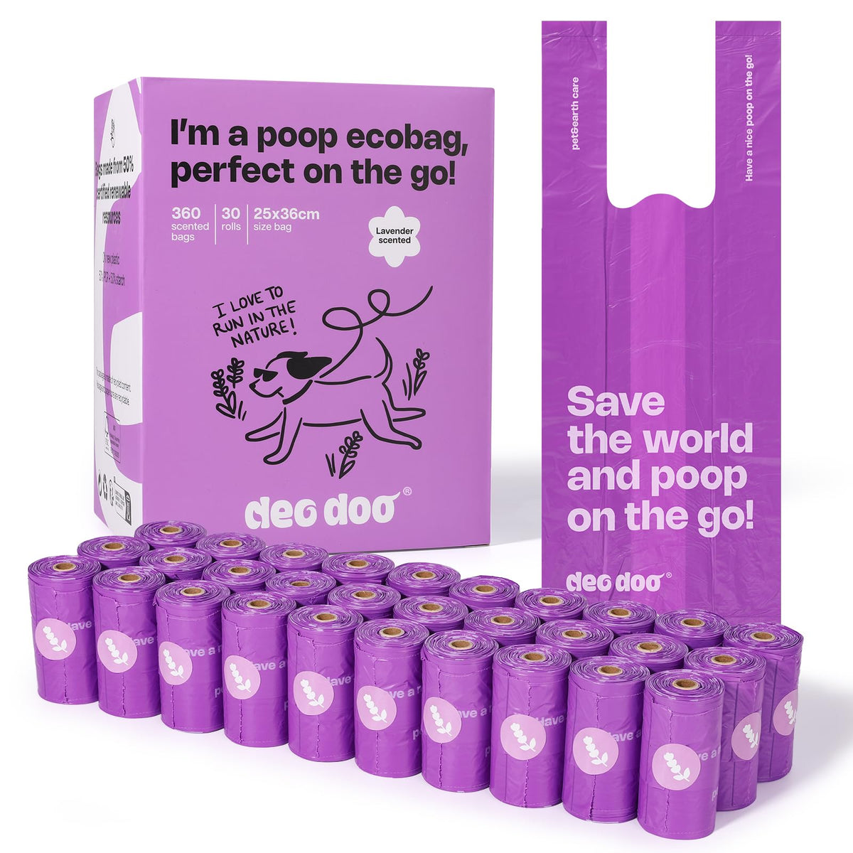 Deo Doo emballage 30 rouleaux montrant quantité et praticité