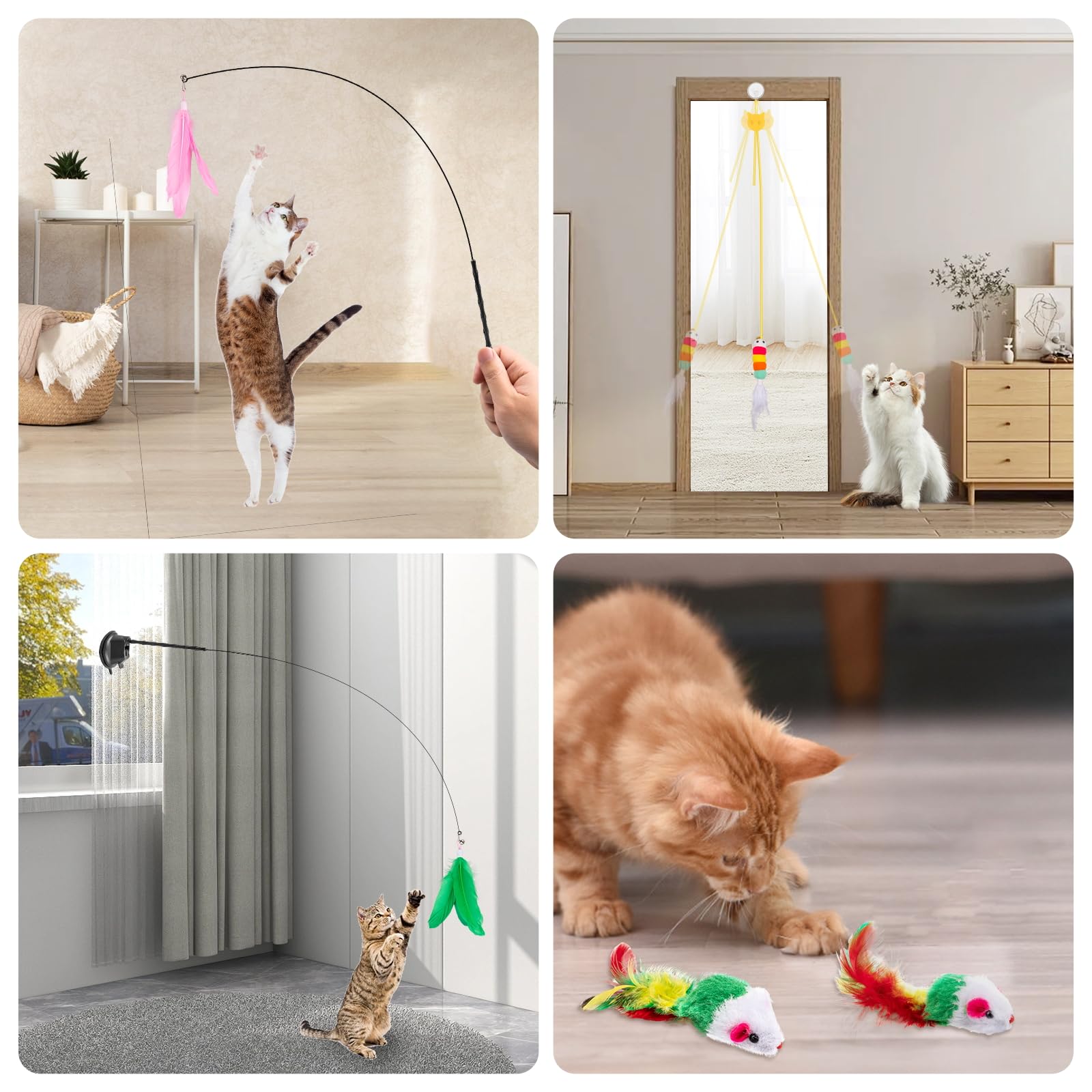 Depets souris et vers avec clochette stimulant l'audition et le jeu actif