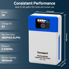 Devopet batterie 1800mAh intégrée pour longue autonomie