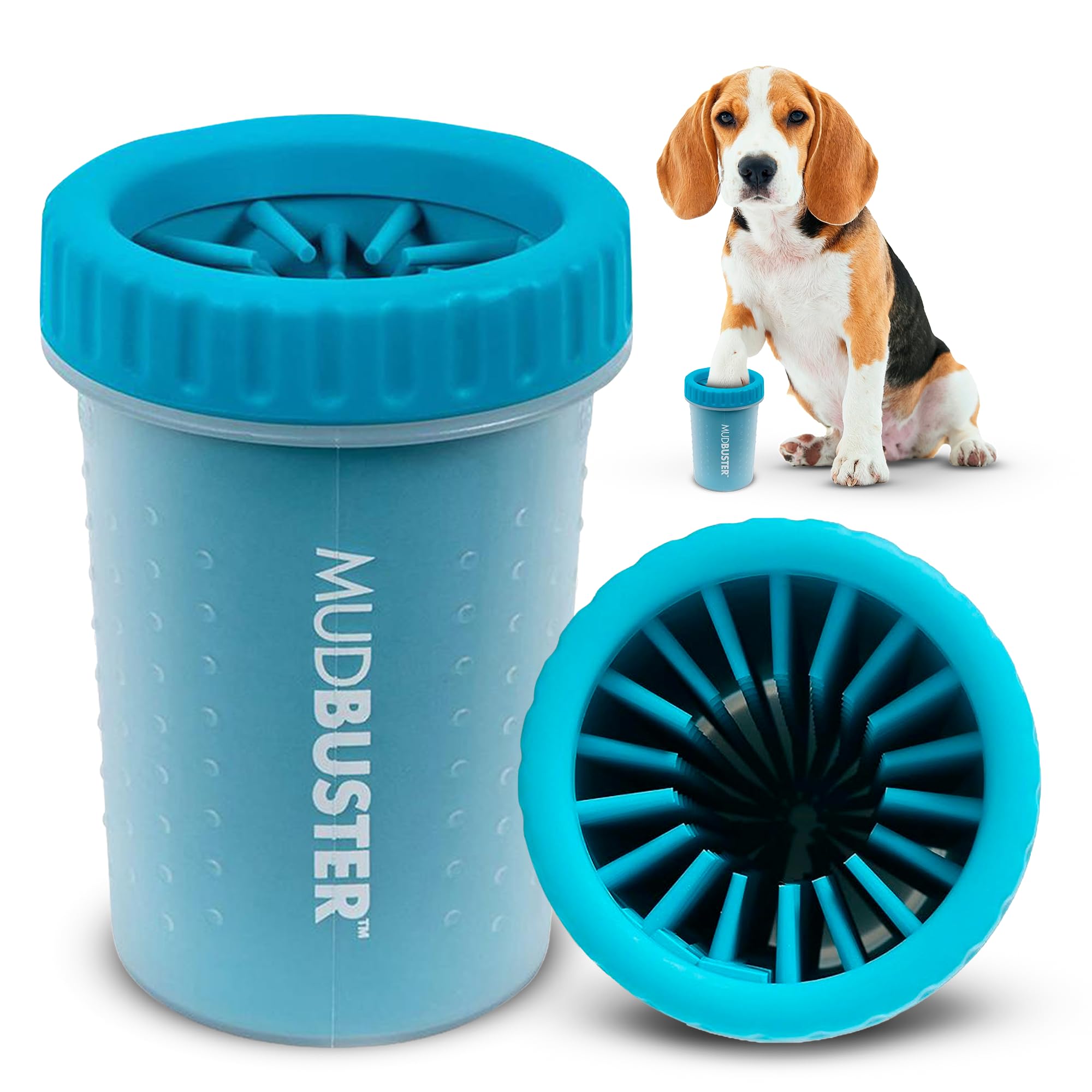 Dexas MudBuster vue avant du gobelet montrant le couvercle et le corps, nettoyage rapide