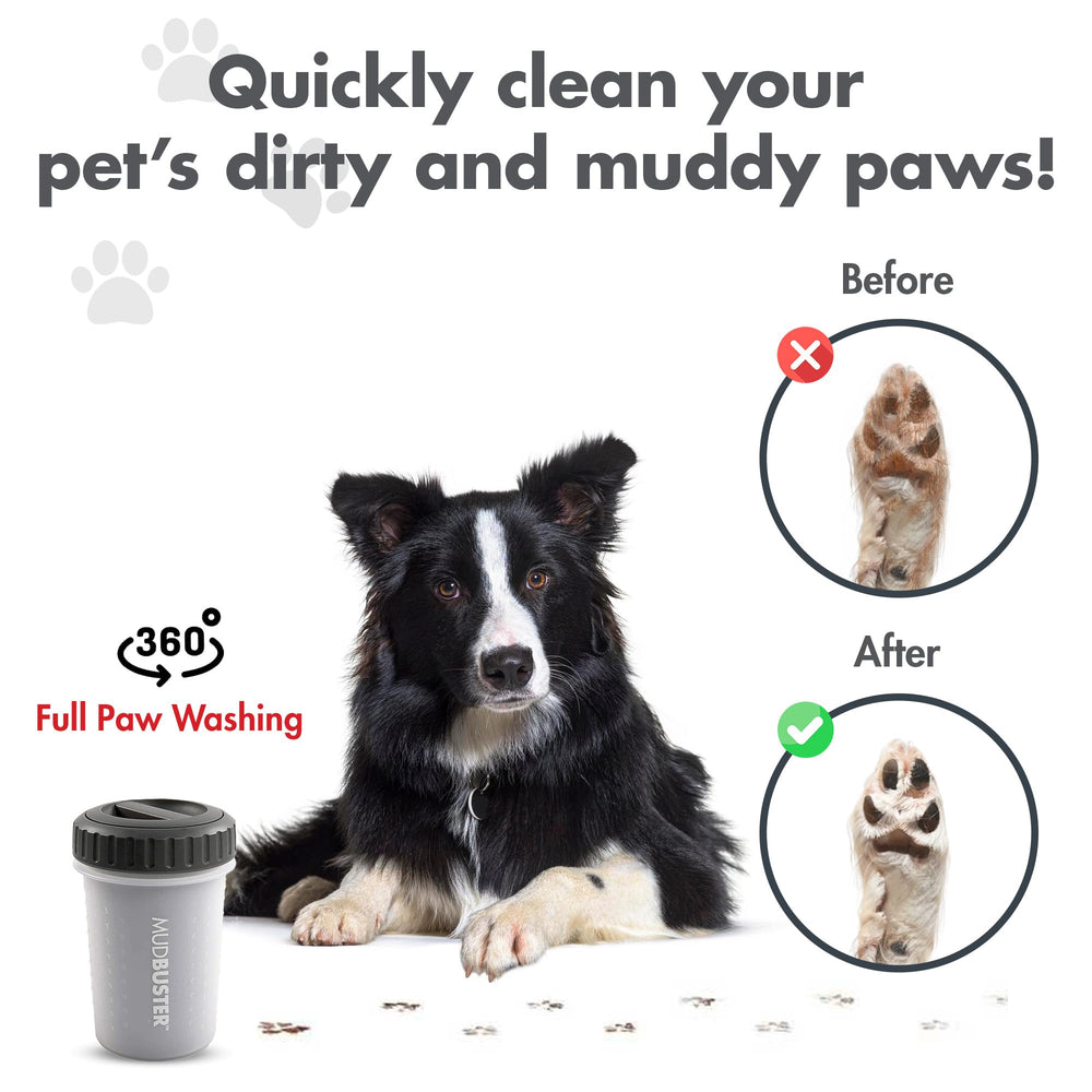 Dexas MudBuster avec eau et mains en action, maniement simple et sûr
