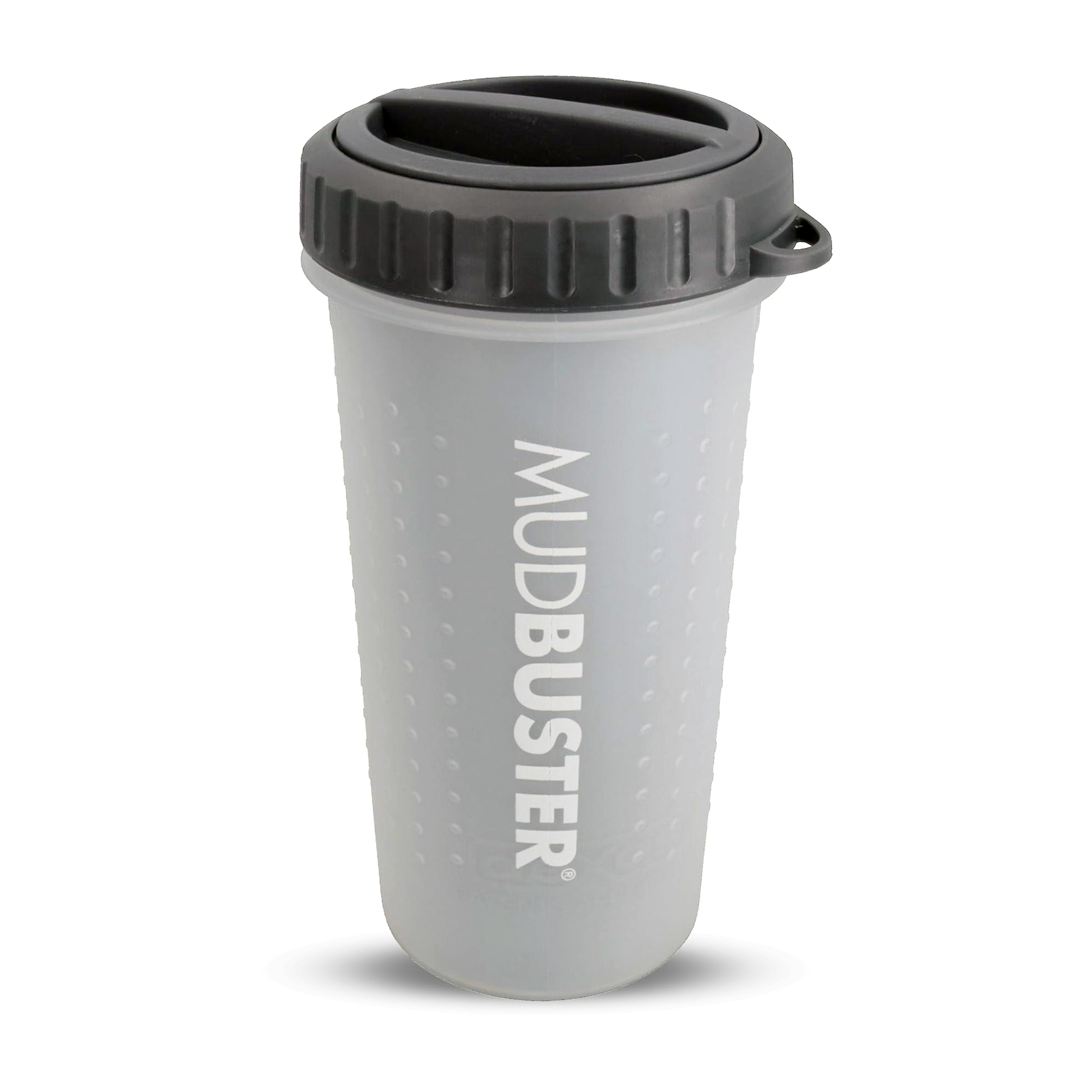 Dexas MudBuster face avant montrant le gobelet pratique et gain de propreté