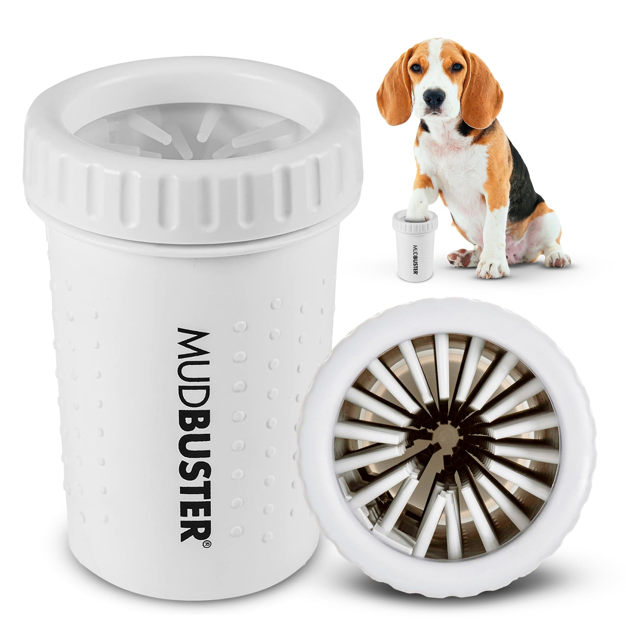 Dexas MudBuster face avant blanc brillant montrant design compact et maniabilité