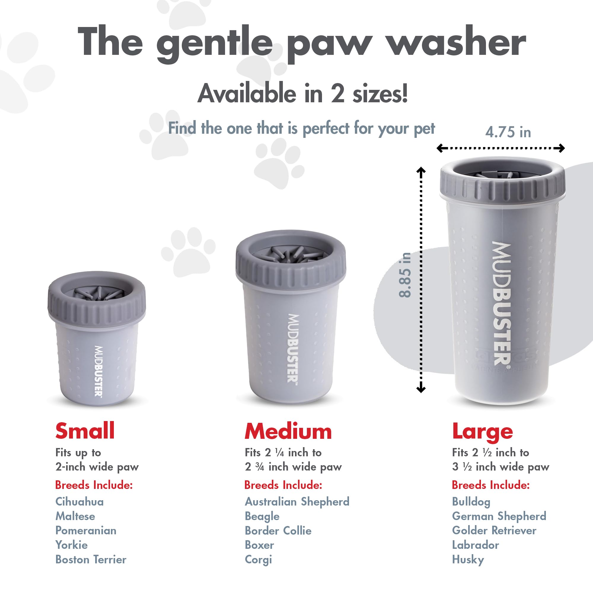 Dexas MudBuster gros plan brins silicone doux pour enlever boue sans irriter