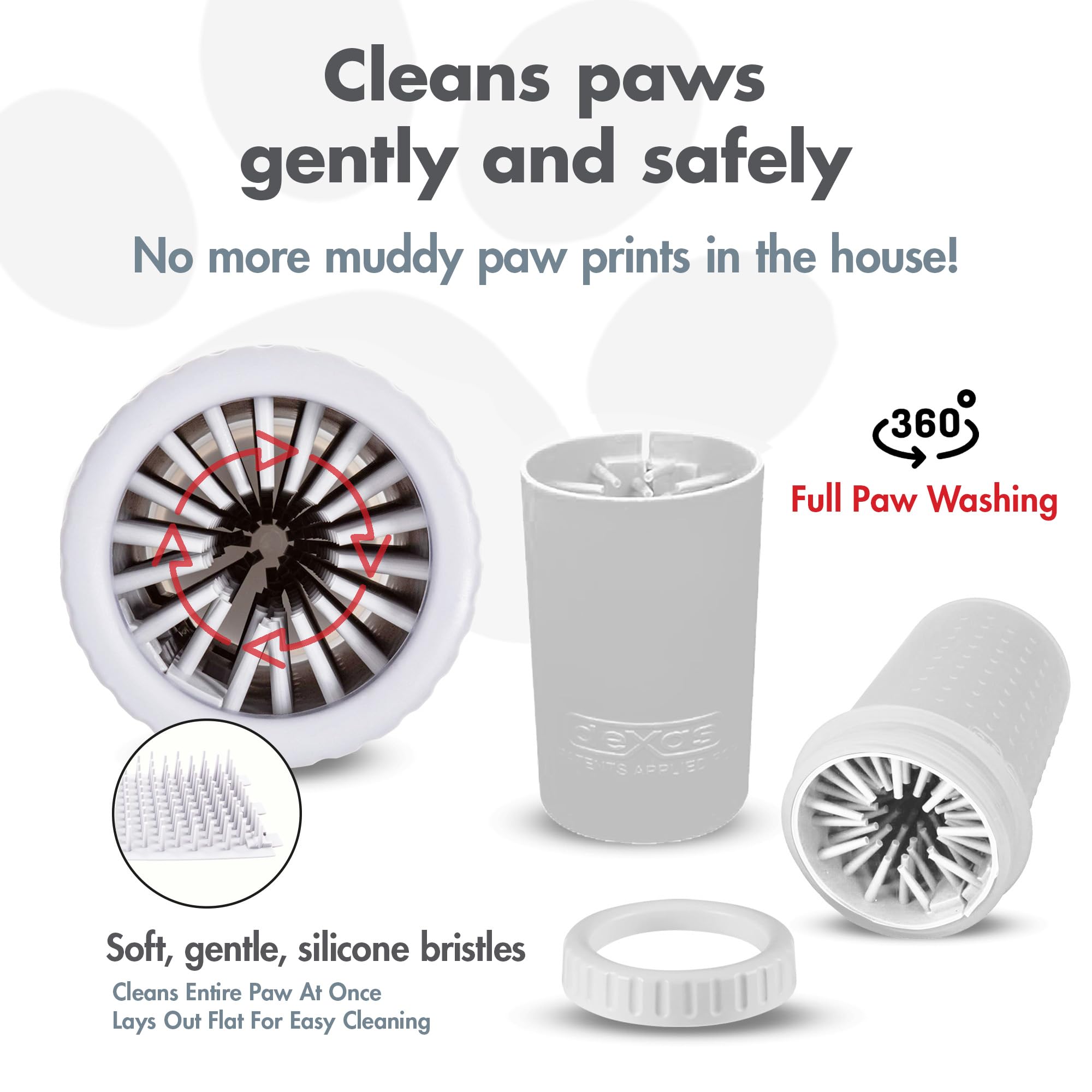 Dexas MudBuster gros plan poils silicone doux pour un nettoyage efficace et confortable