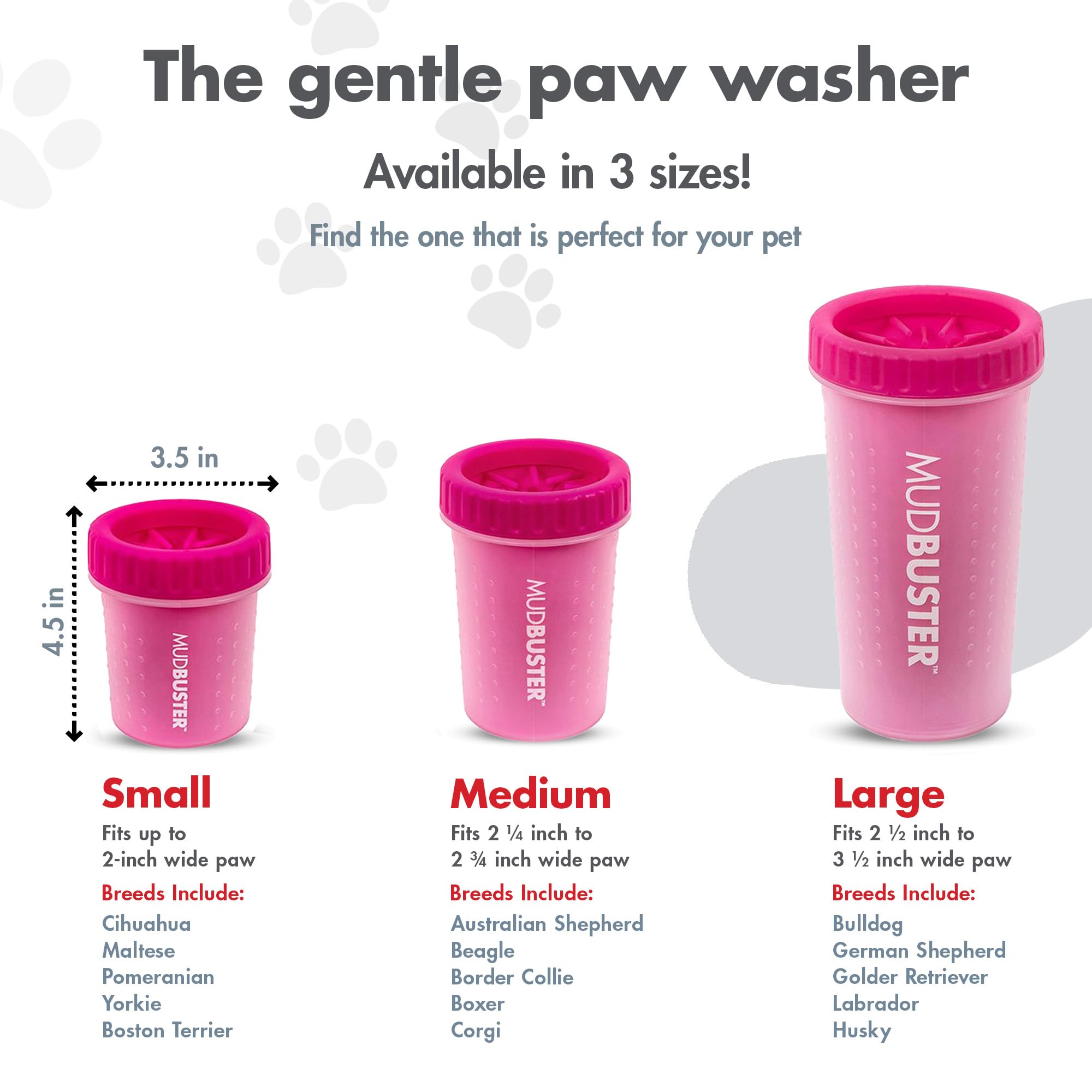 Dexas MudBuster en usage sur patte de chien, évite saleté intérieure