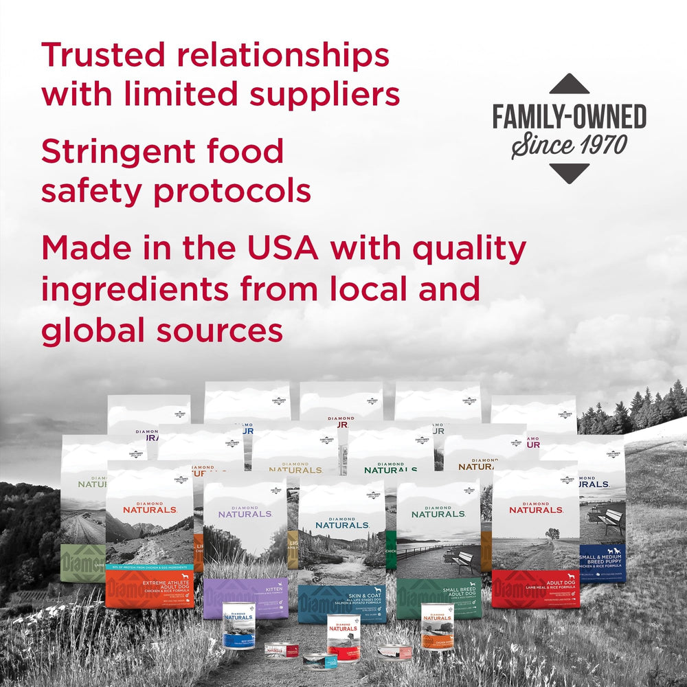 Diamond Naturals mise en scène cuisine familiale pour confiance et origine USA