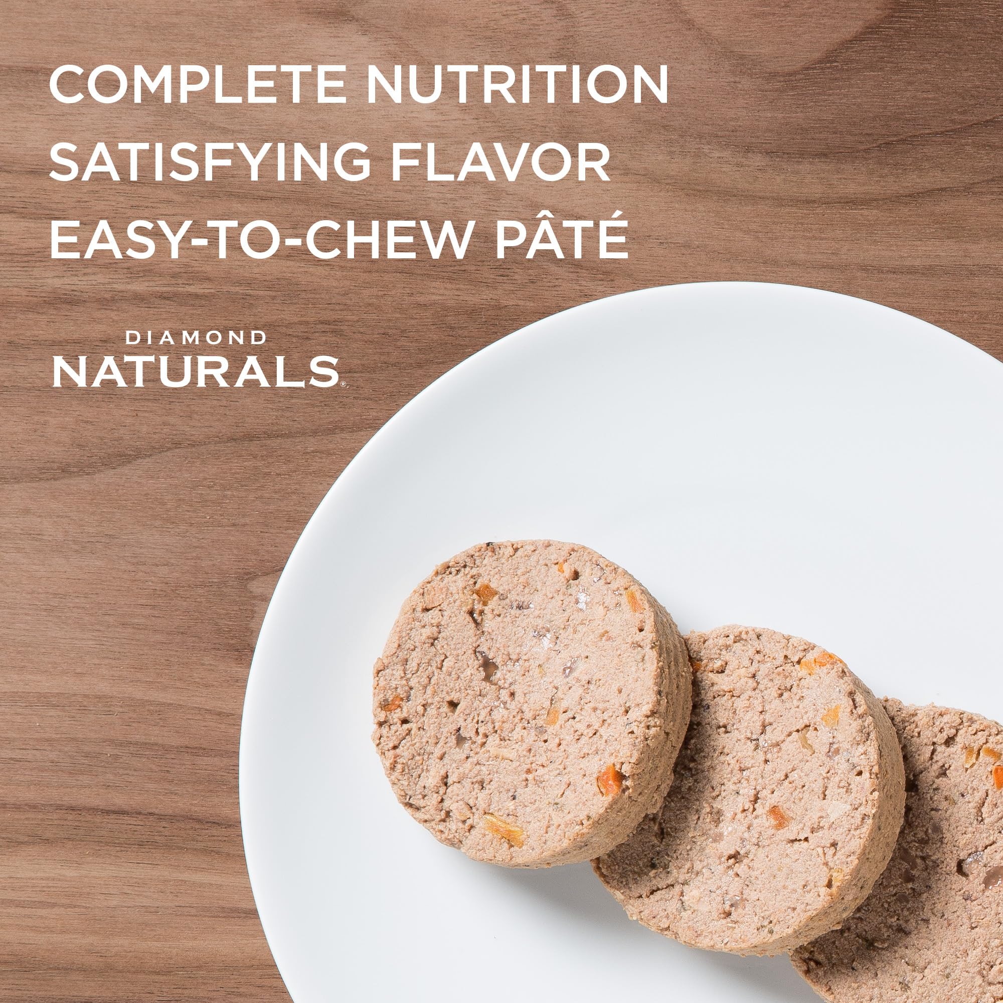 Diamond Naturals boîte ouverte révélant contenu riche en poulet, favorise nutrition