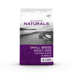 Diamond Naturals emballage avant montrant la recette poulet et riz et bénéfice nutritionnel