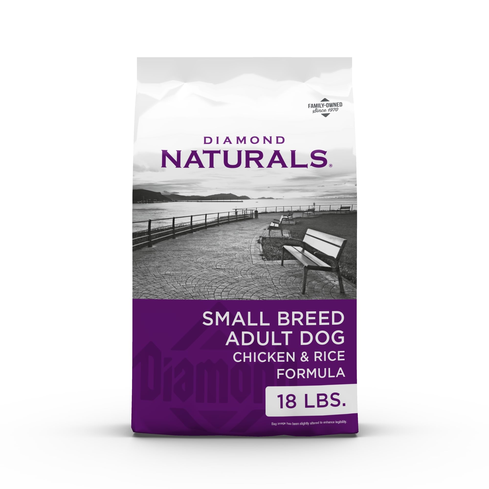 Diamond Naturals face d’emballage montrant le sac et bénéfice nutritionnel