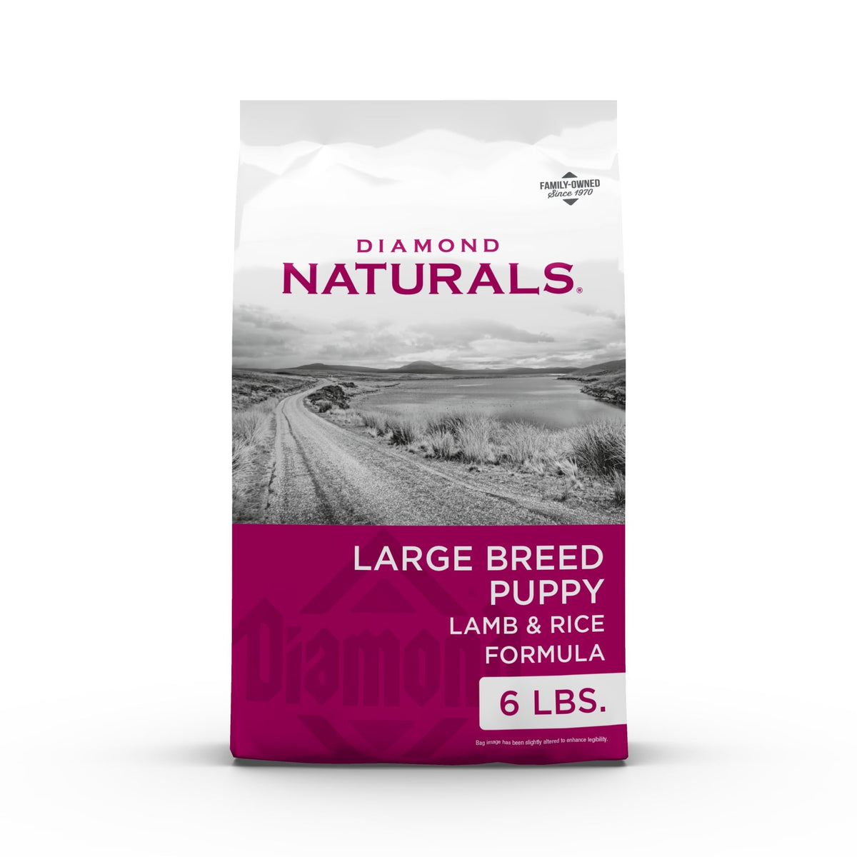 DIAMOND NATURALS paquet face montrant formule agneau et riz bénéfice nutritionnel