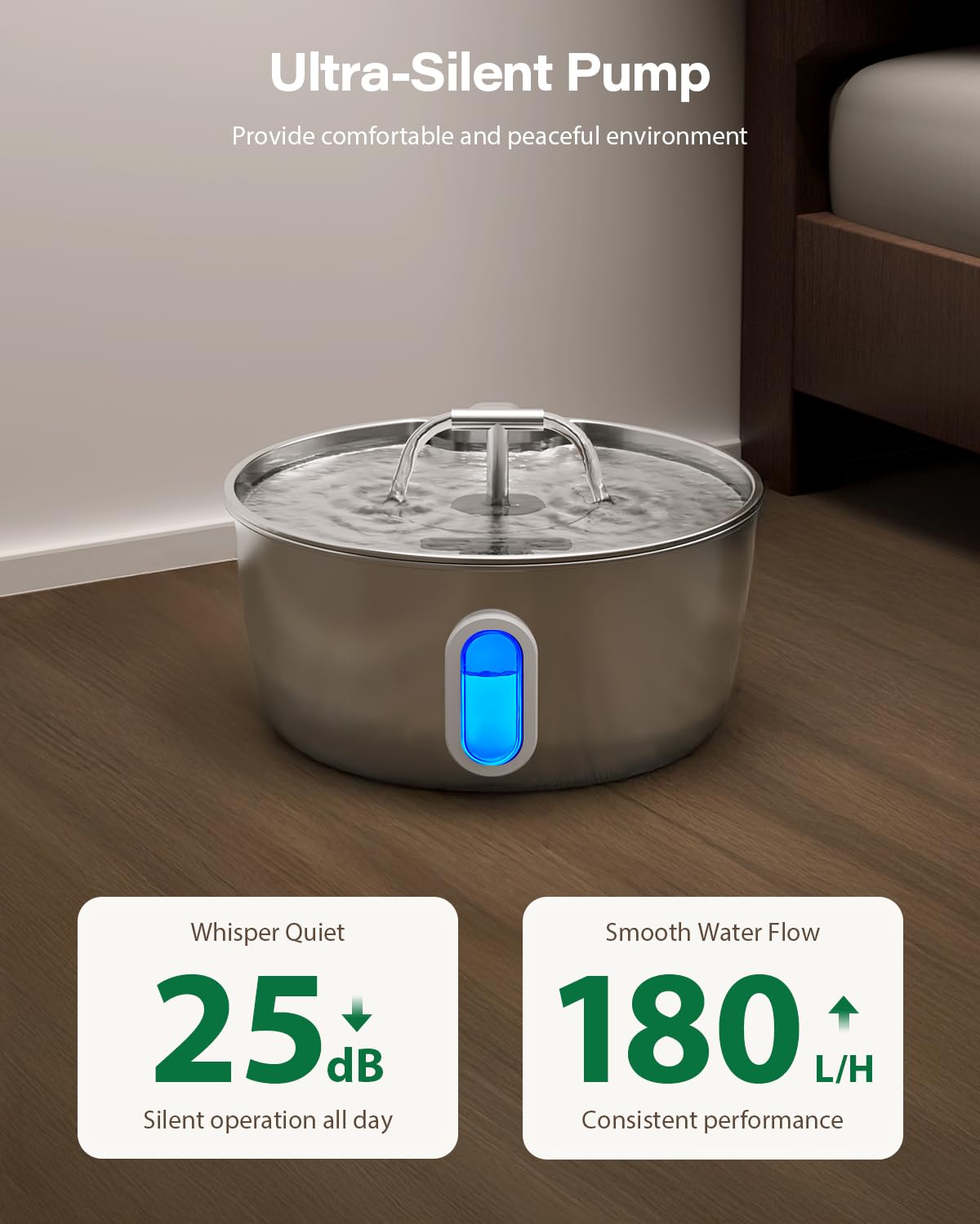 DIANU pompe ultra-silencieuse ≤28 dB réduisant bruit pour ambiance domestique calme
