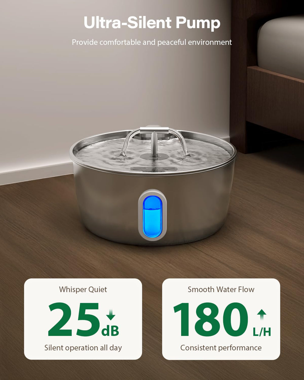 DIANU pompe ultra-silencieuse ≤28 dB réduisant bruit pour ambiance domestique calme