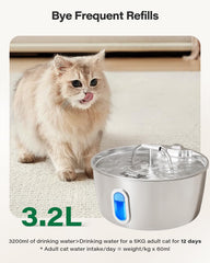 DIANU fontaine vue haute illustrant flux d'eau attractif pour chat