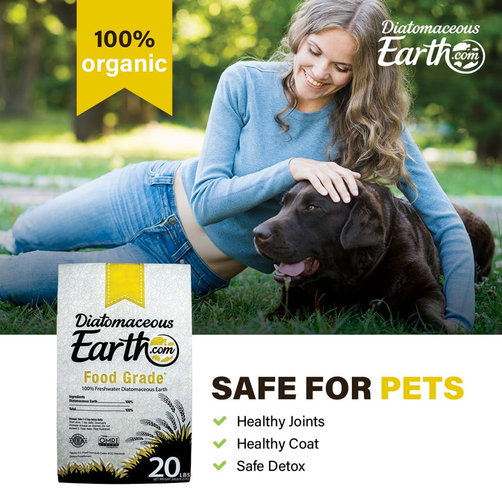 Diatomaceous Earth étiquette OMRI visible indiquant conformité biologique et qualité
