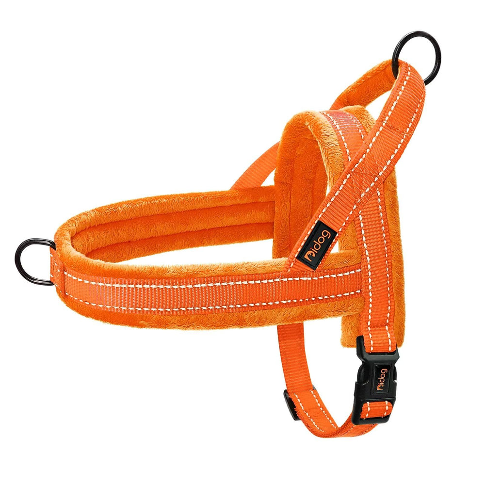 Didog harnais vue avant orange montrant coupe et fermeture pour promenades sécurisées