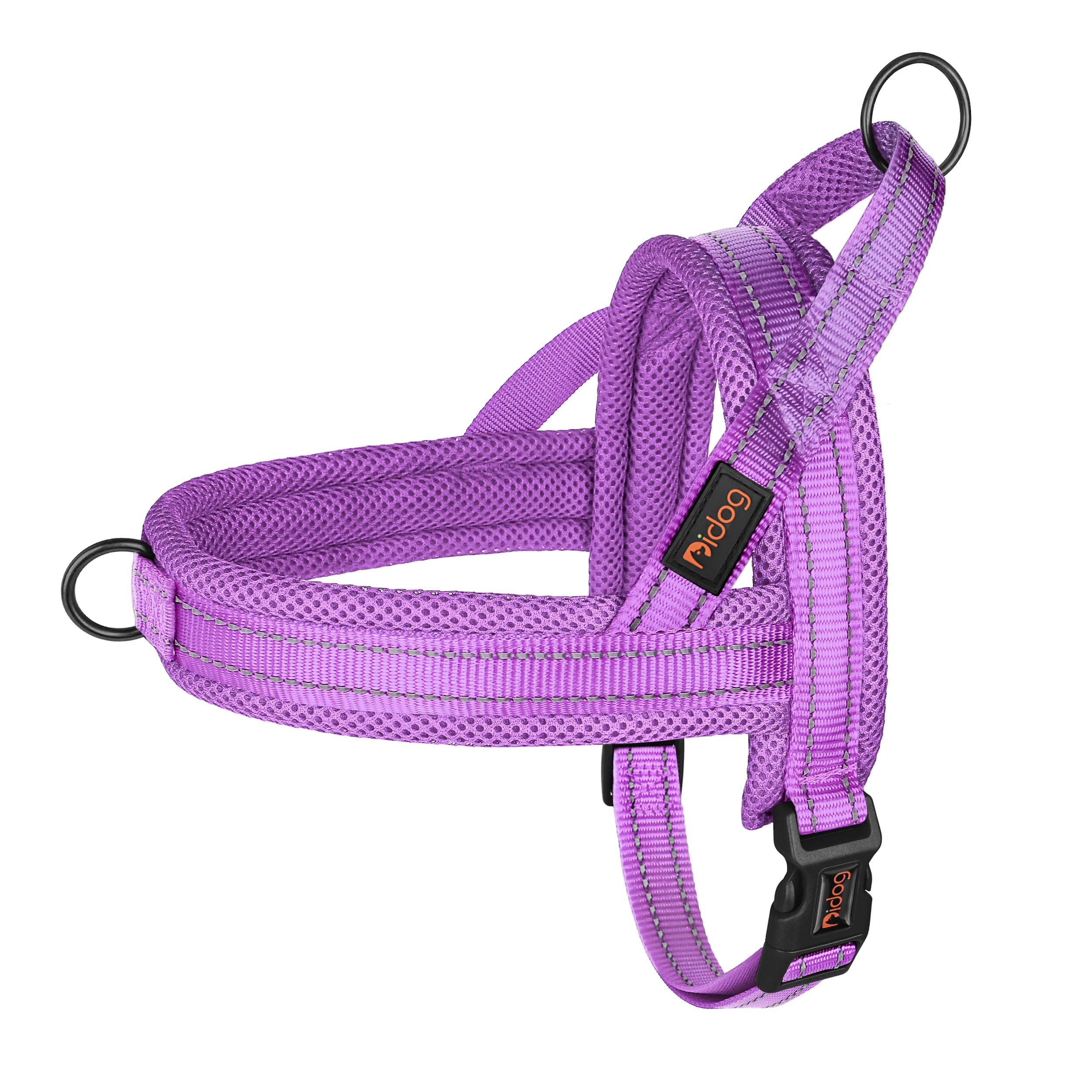 Didog harnais face avant violet montrant la coupe et maintien