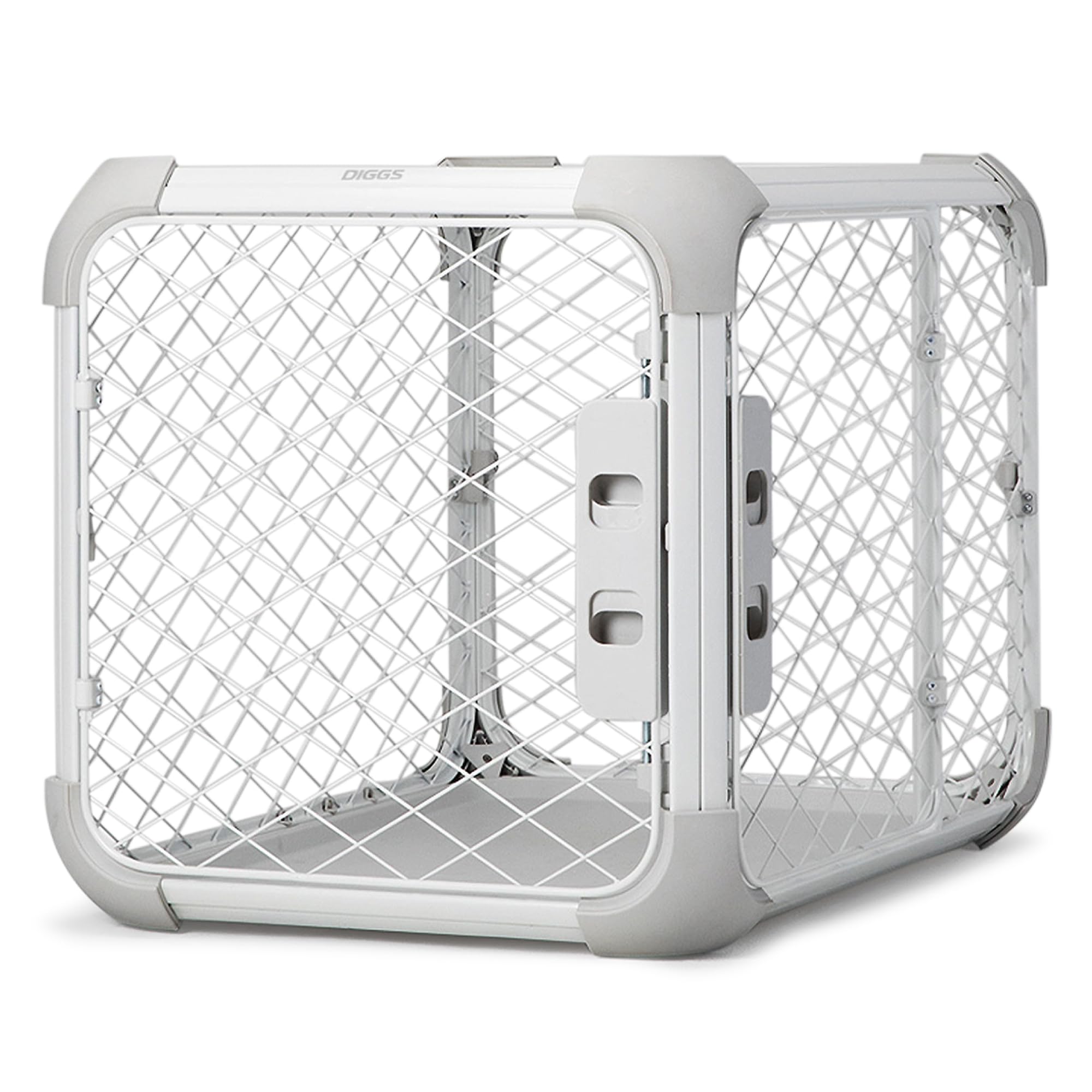 Diggs Evolv vue de face Ash montrant design meuble et rangement sûr
