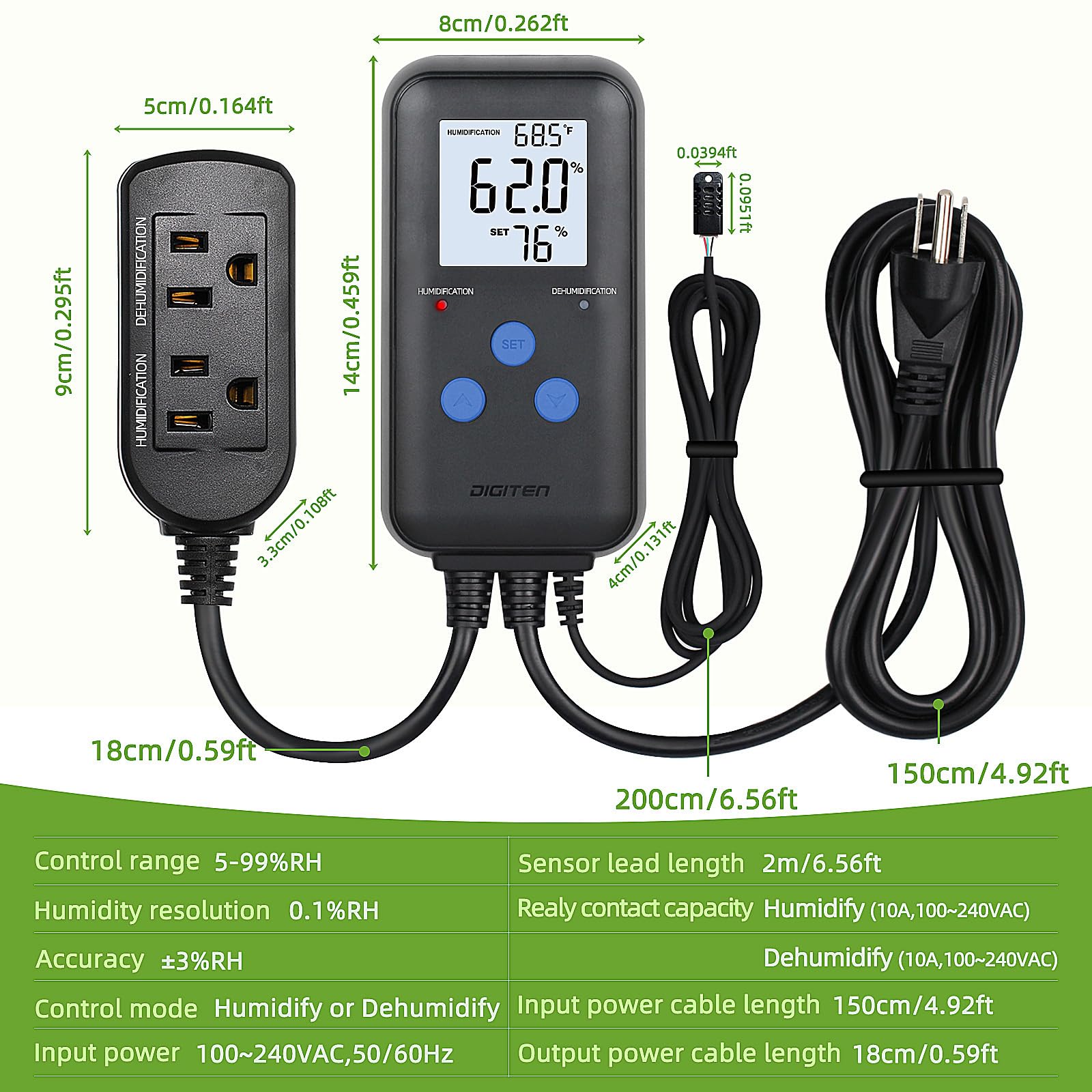DIGITEN branché en fonctionnement pour automatiser humidité