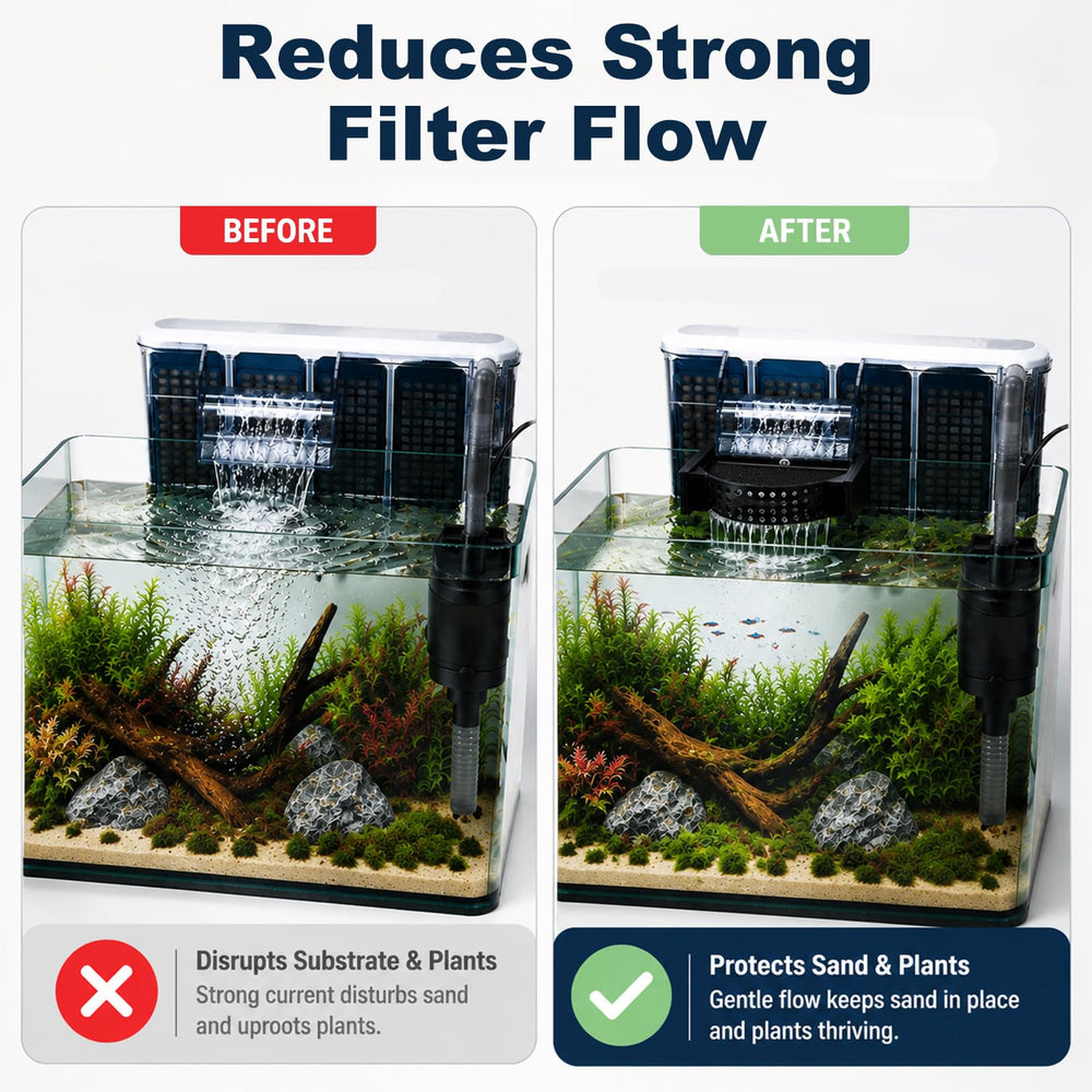 Digoos baffle en usage dans aquarium avec betta offrant un courant doux