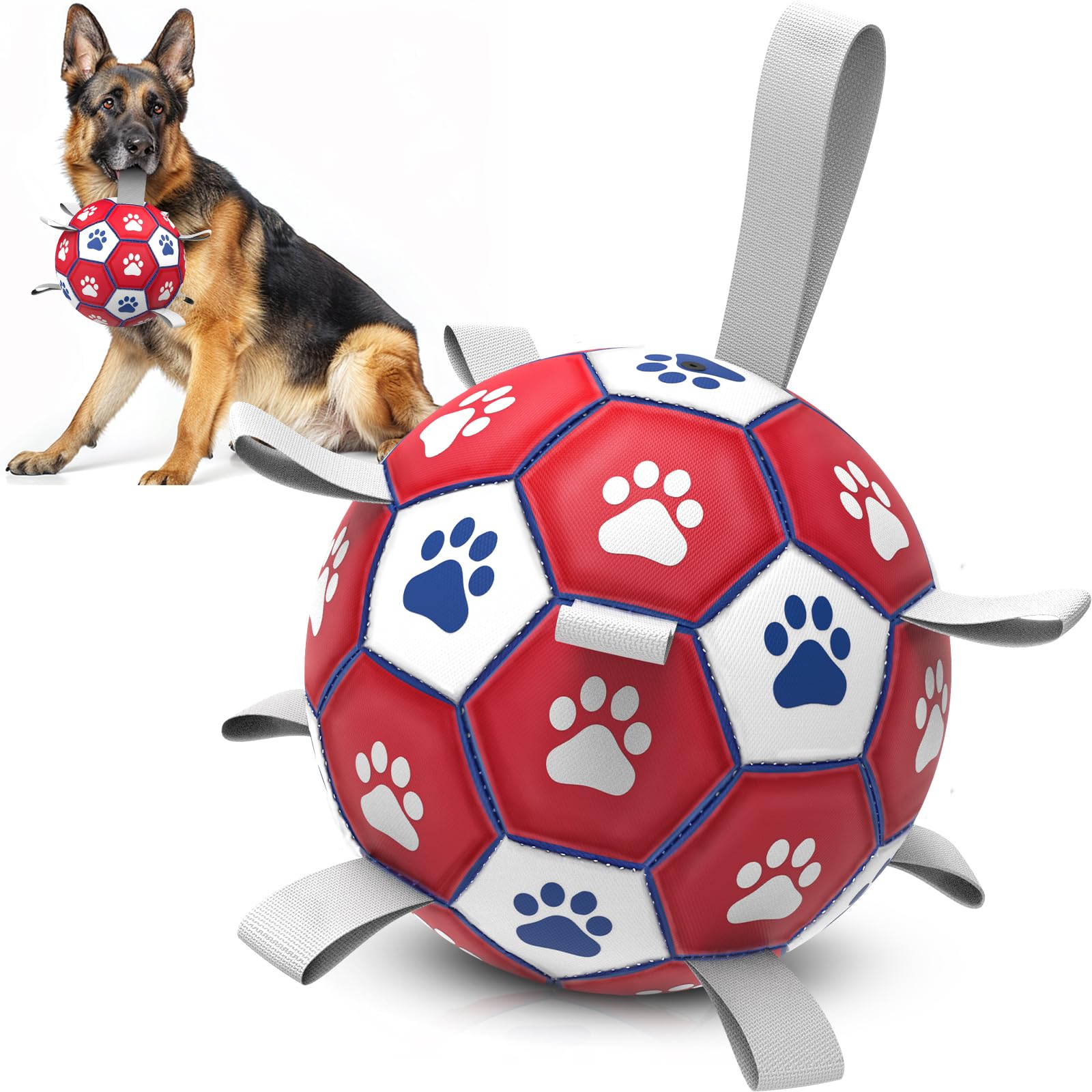 Diman ballon chien face avant montrant forme et couleurs, facilite le jeu