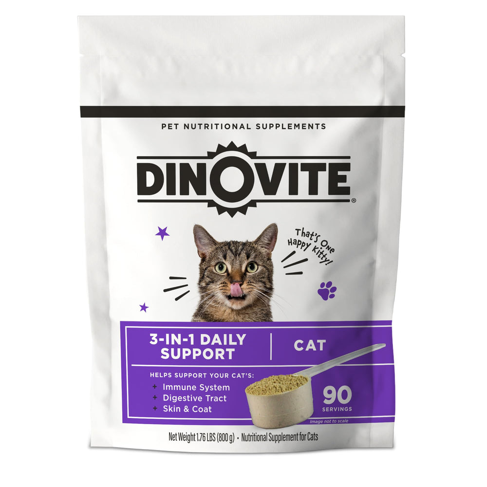 Dinovite vue avant du topper pour administration quotidienne, pratique