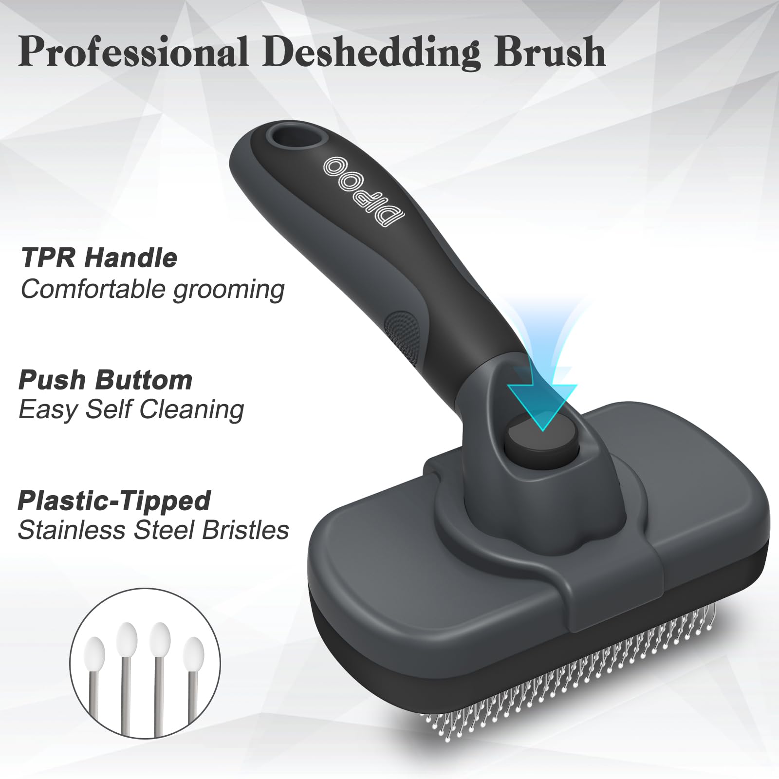 Dipoo brosse détail de la tête avec mécanisme pour un entretien facile