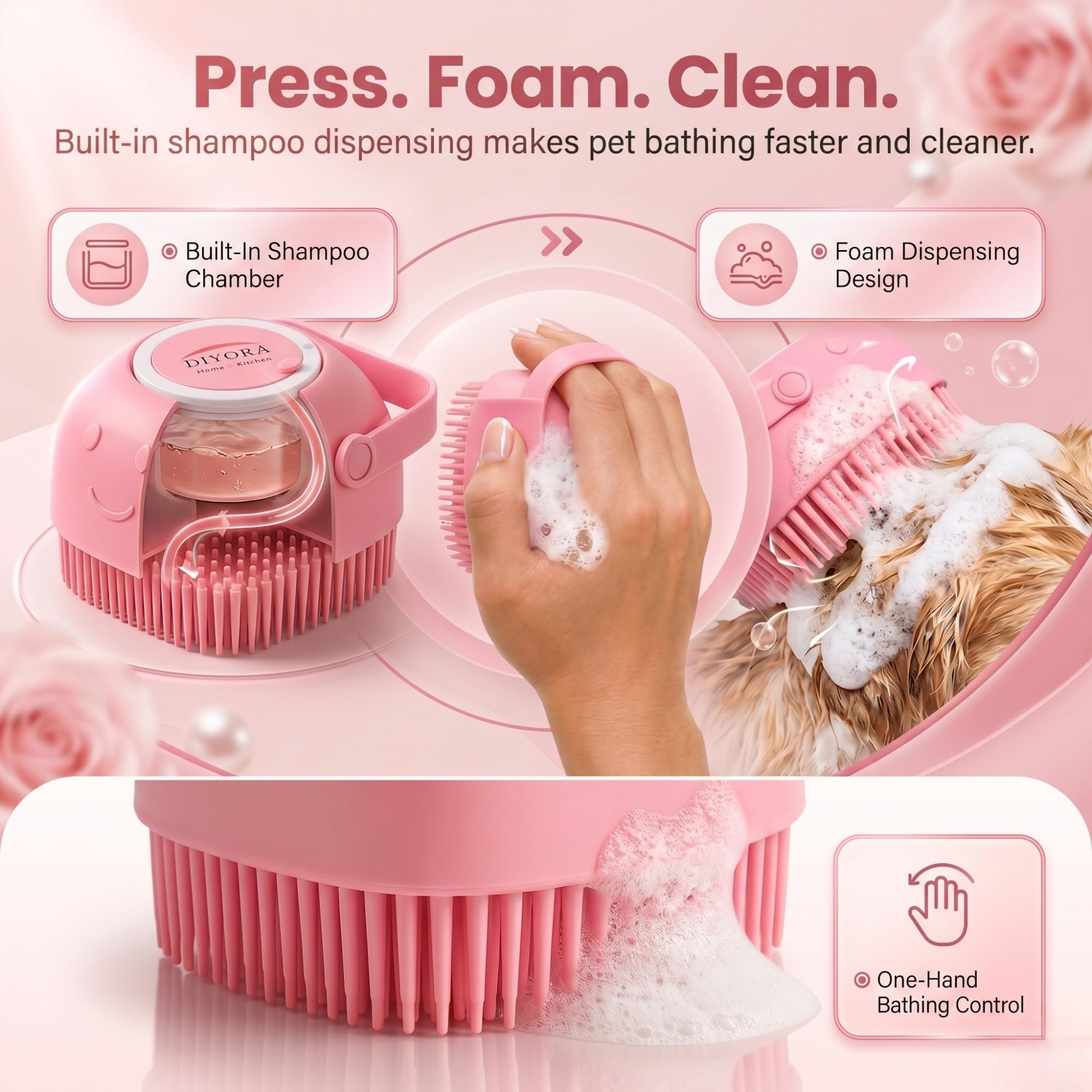 DIYORA comparaison taille à la main pour visualiser les dimensions pratiques de la brosse