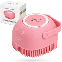 DIYORA vue avant de la brosse shampooing avec poignée confortable pour un meilleur contrôle