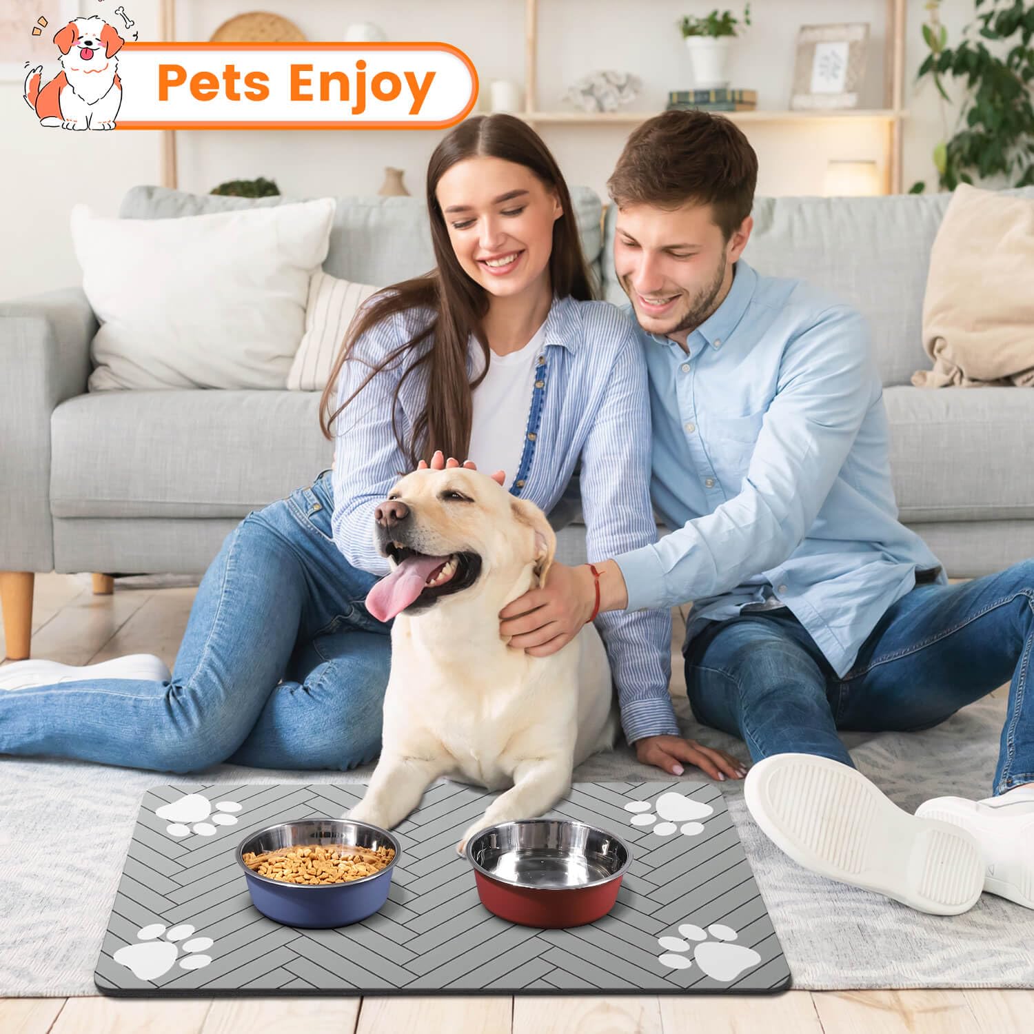 DK177 tapis posé en cuisine, protège sol et facilite le nettoyage
