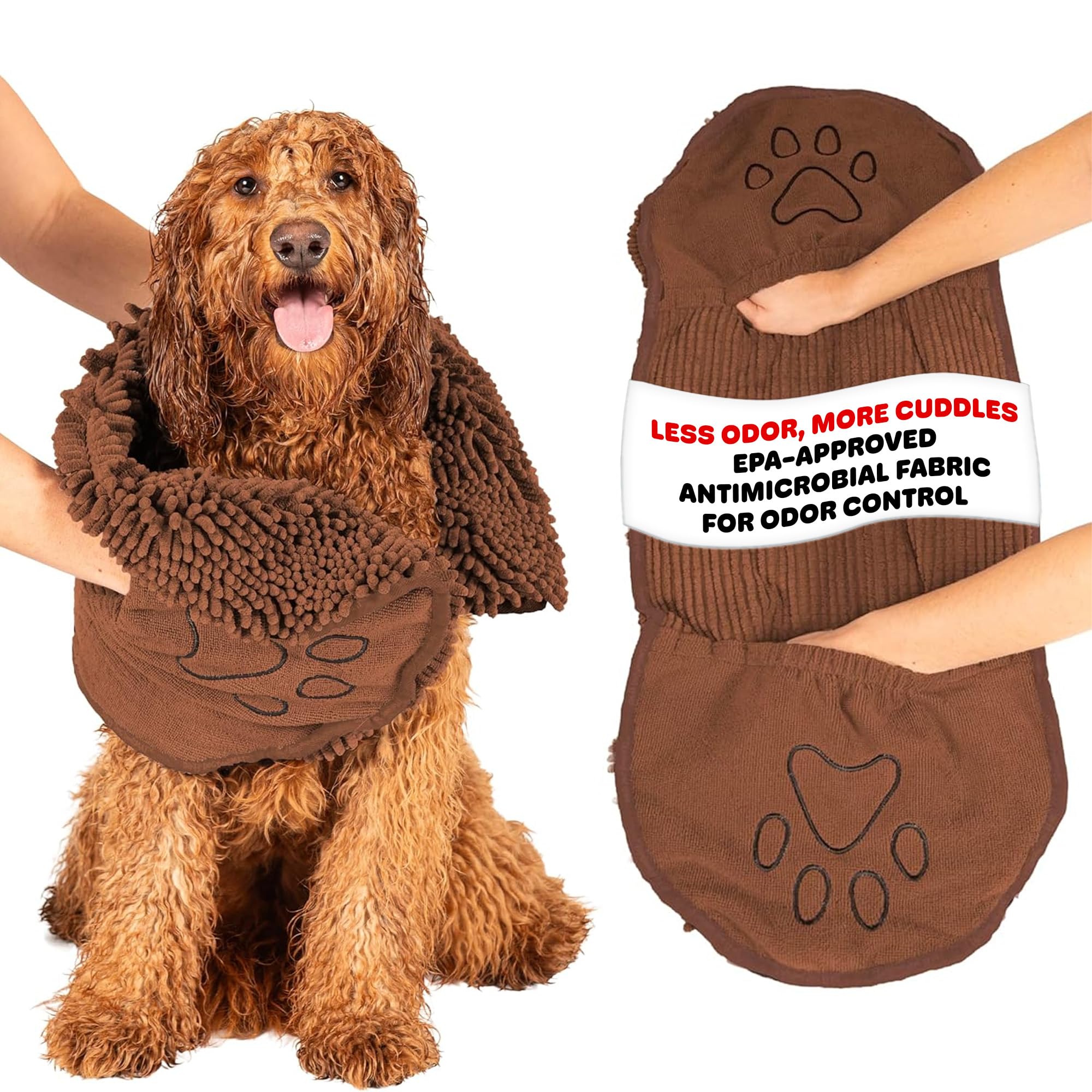 Dog Gone Smart serviette avant emballage montrant dimension et couleur
