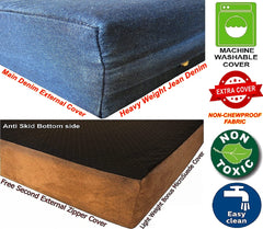 Dogbed4less fermeture éclair housse denim lavable, entretien facile