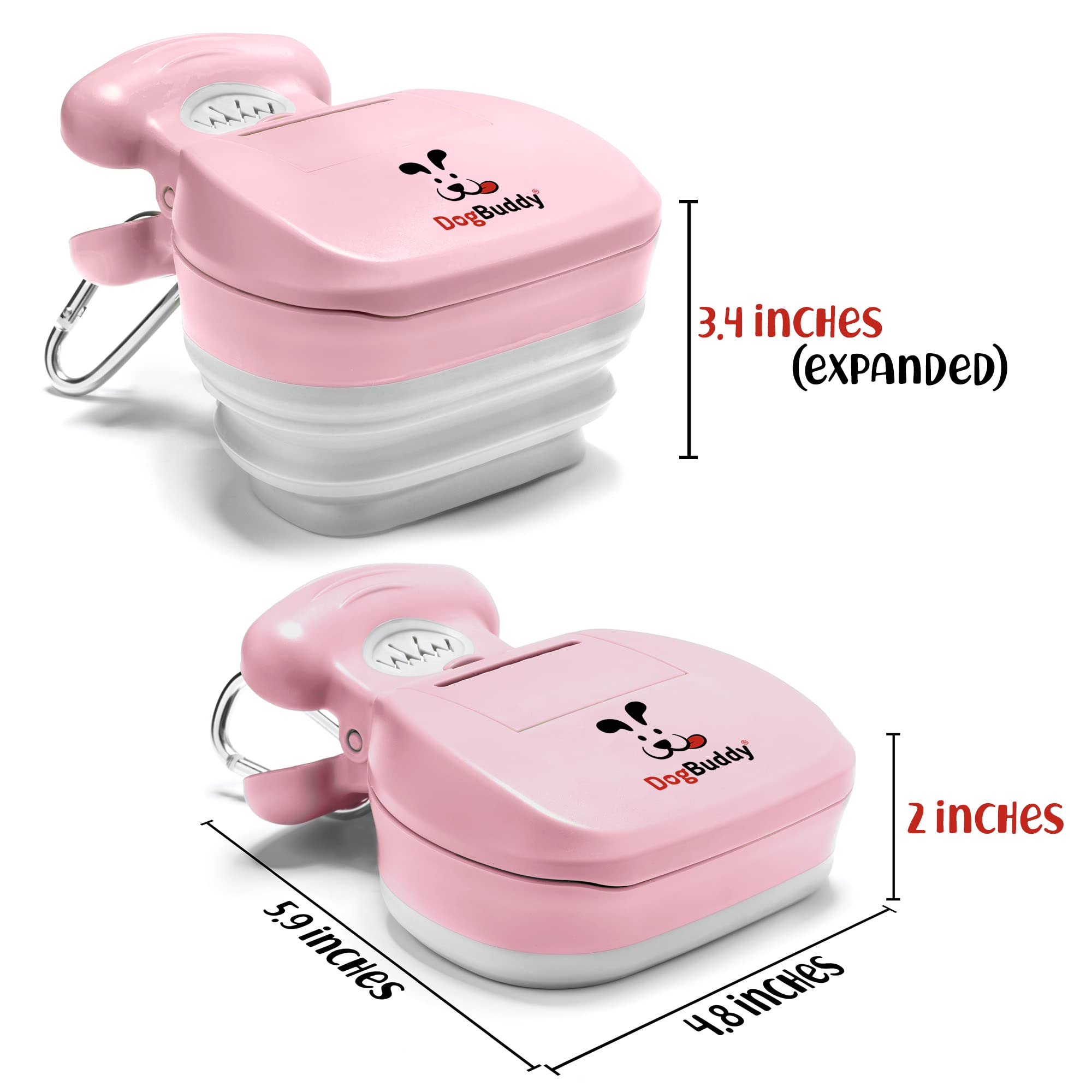 DogBuddy Pooper Scooper attaché à la laisse avec clip pour transport pratique