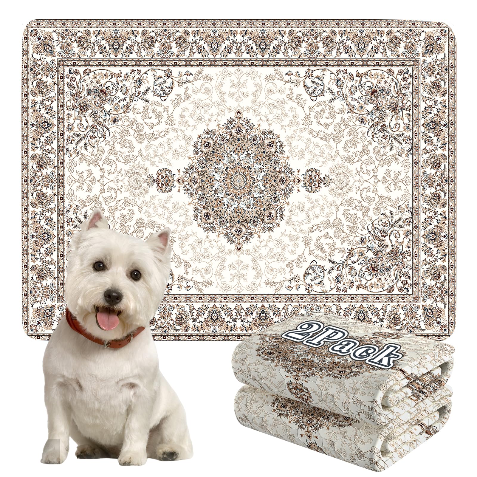 Dogcator vue frontale du tapis emballé montrant taille et utilité protectrice