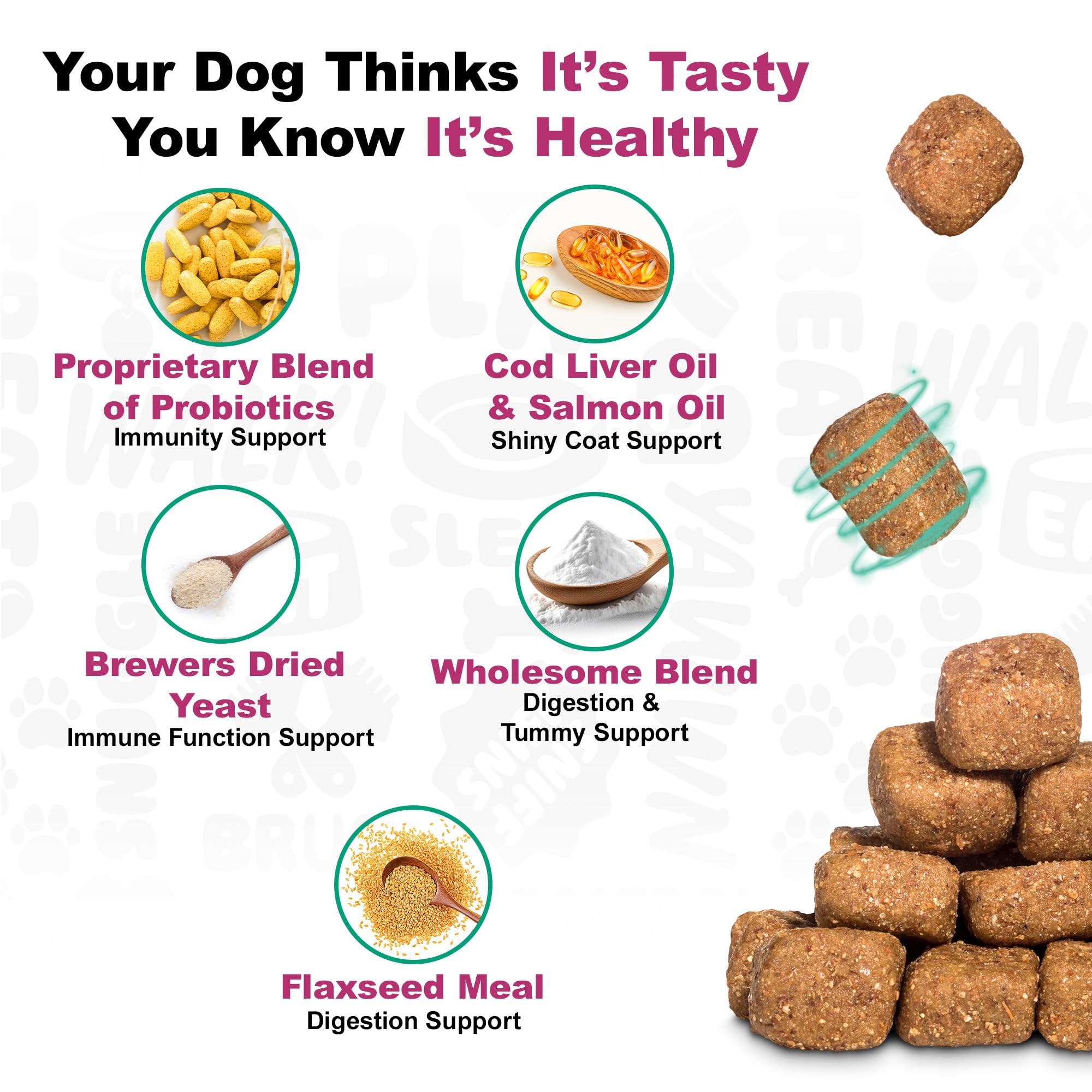 Doggie Dailies chiot mange friandise au canard témoigne d'une bonne acceptation