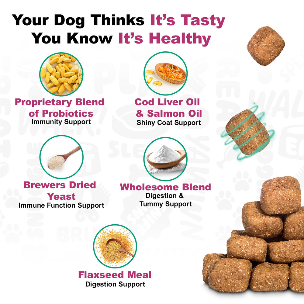 Doggie Dailies chiot mange friandise au canard témoigne d'une bonne acceptation