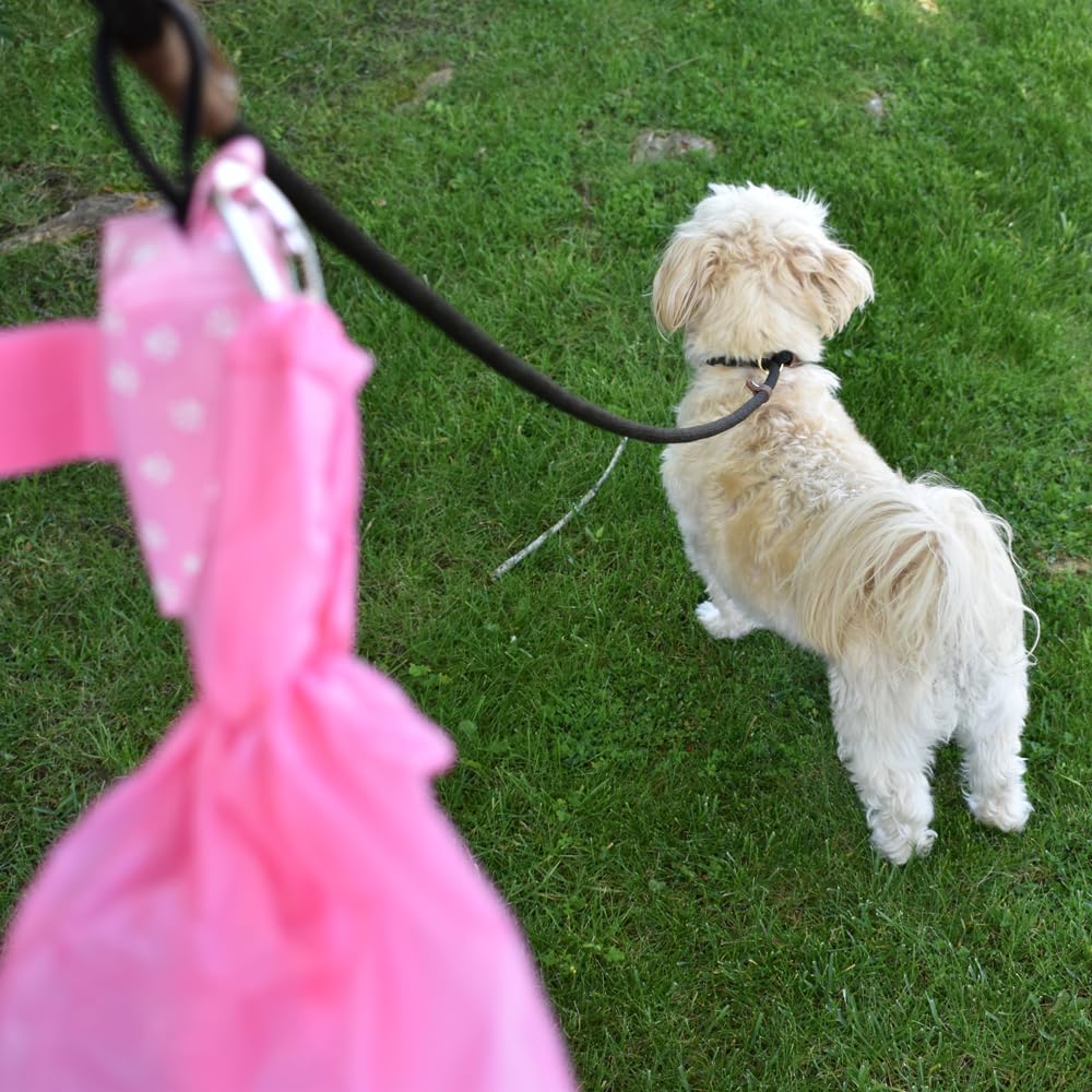 Doggie Walk Bags en usage durant promenade, ramassage hygiénique sans contact