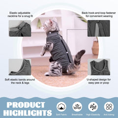 DoggieKit chat portant la onesie après opération, mobilité et sérénité