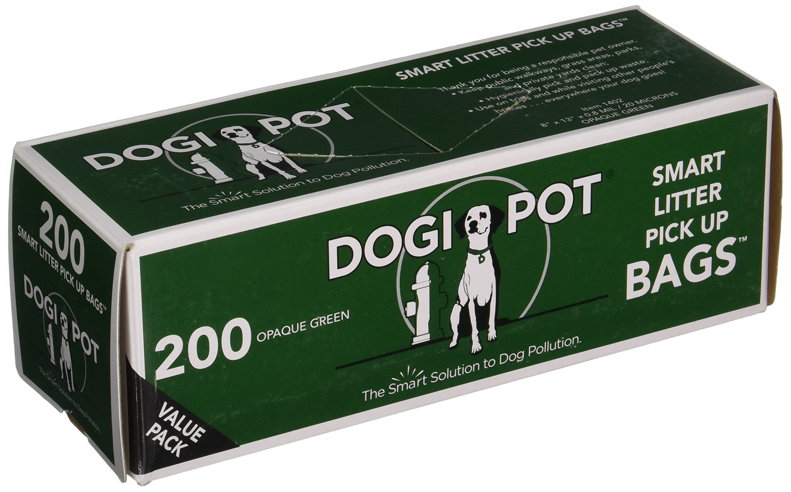 Dogipot rouleau face avant montrant l'emballage pratique et le nombre de sacs