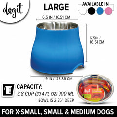 Dogit insert en acier inoxydable gros plan, nettoyable au lave-vaisselle