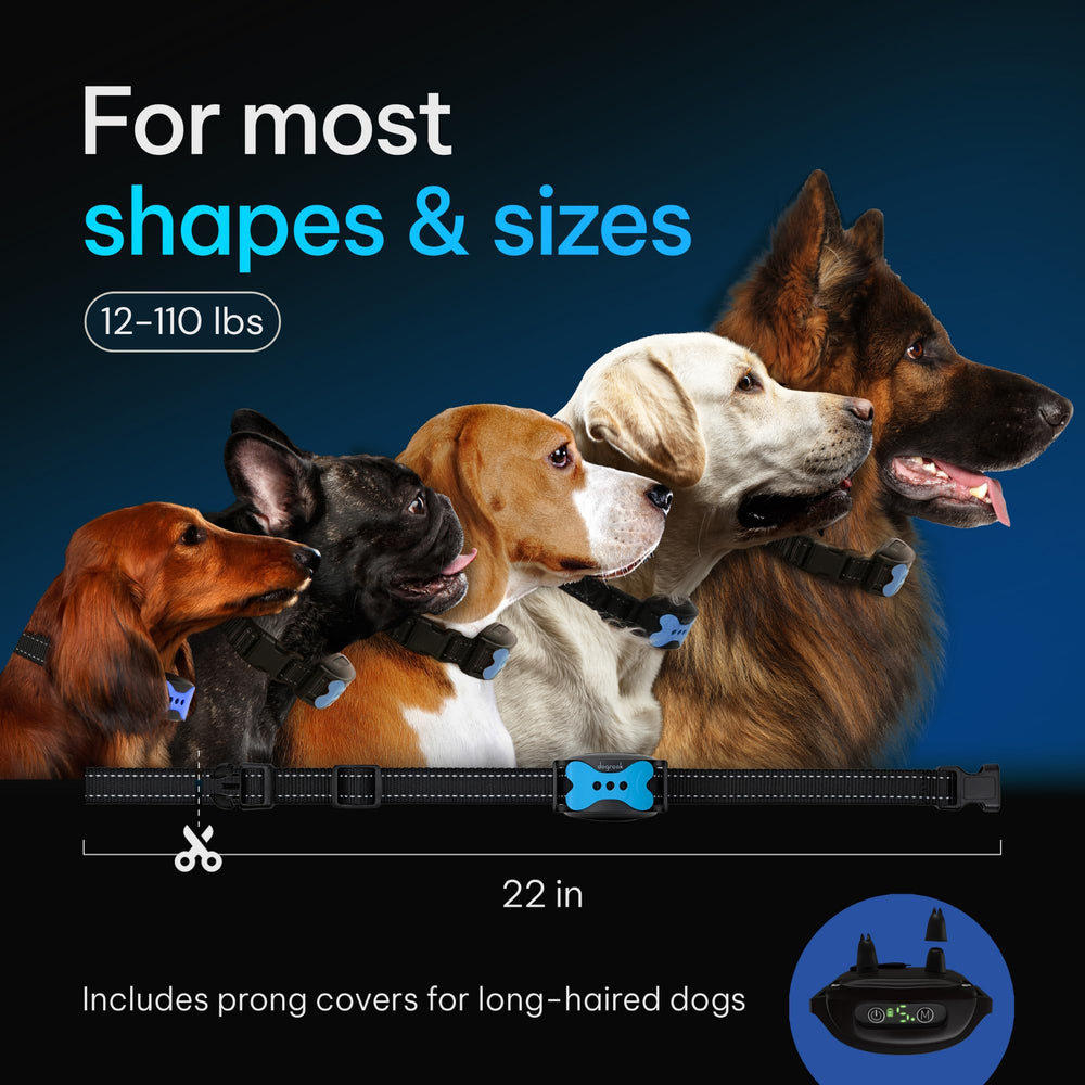 DogRook boutons de réglage montrant niveaux sonores et vibrations ajustables