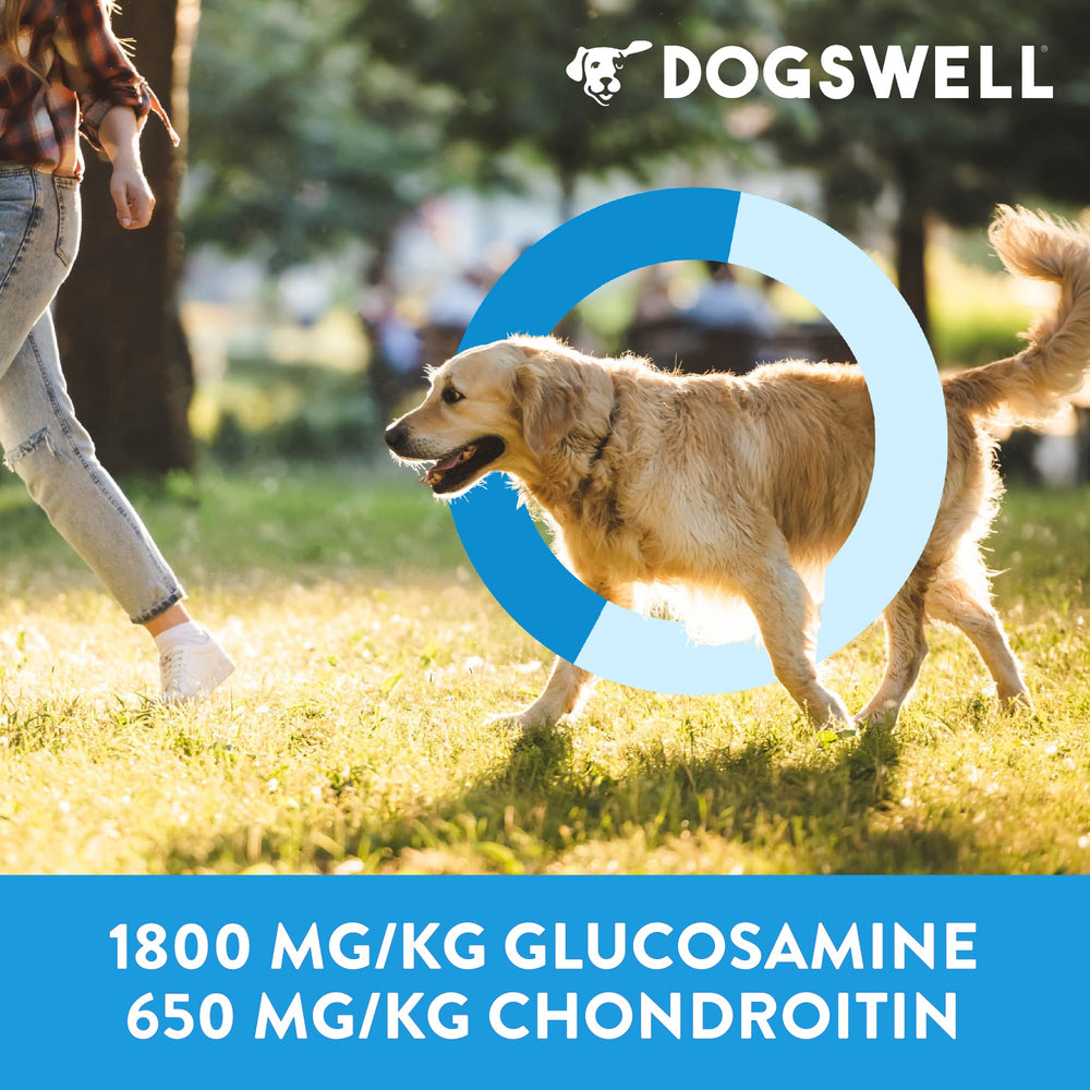 Étiquette nutritionnelle DOGSWELL Hip & Joint montrant ingrédients clés