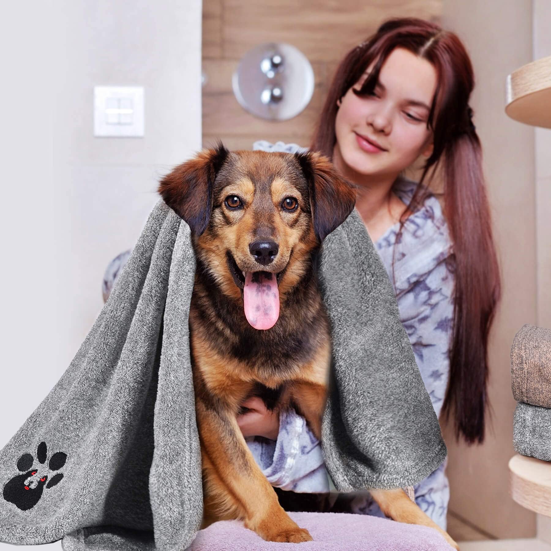 Dogvingpk serviette drapée sur chaise, protège mobilier et apporte confort au chien