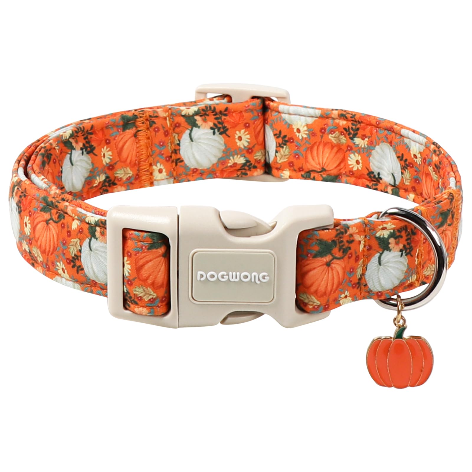 DOGWONG collier face avant montrant motif citrouille pour look automnal