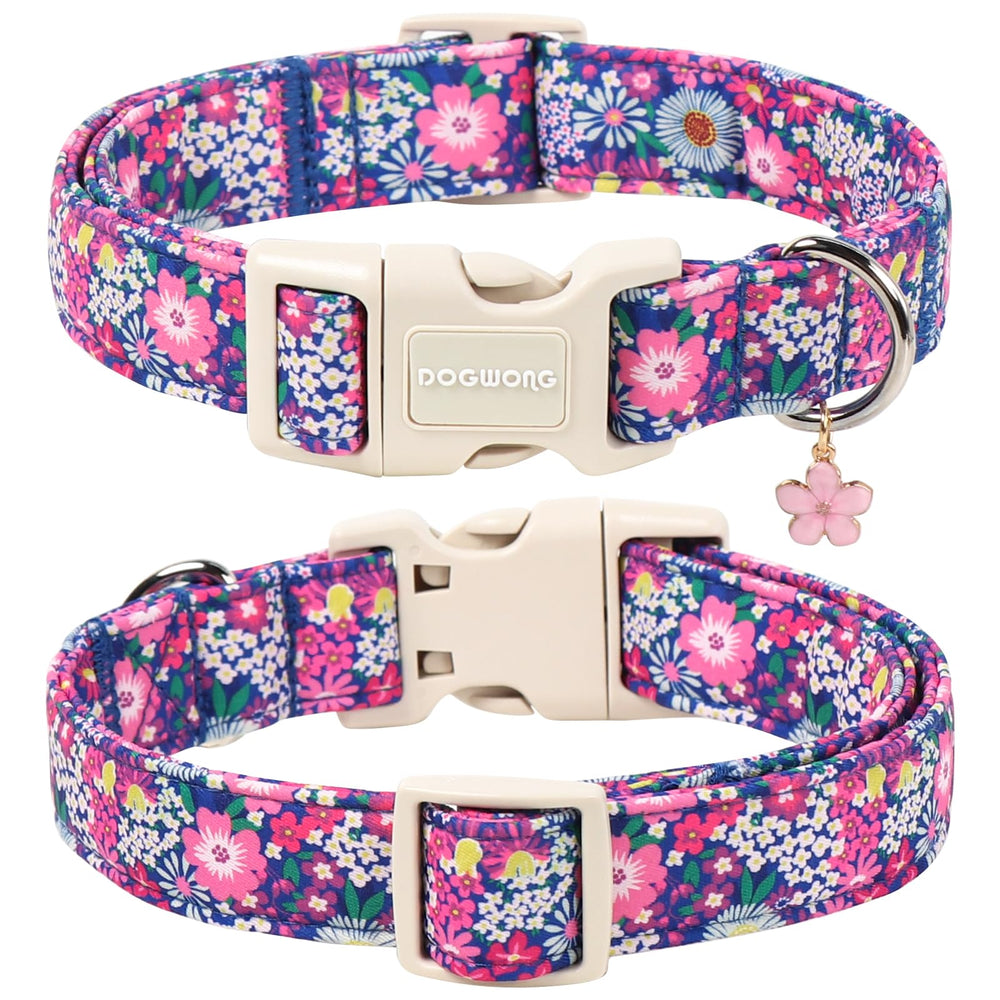 DOGWONG gros plan tissu floral en coton offrant confort respirant