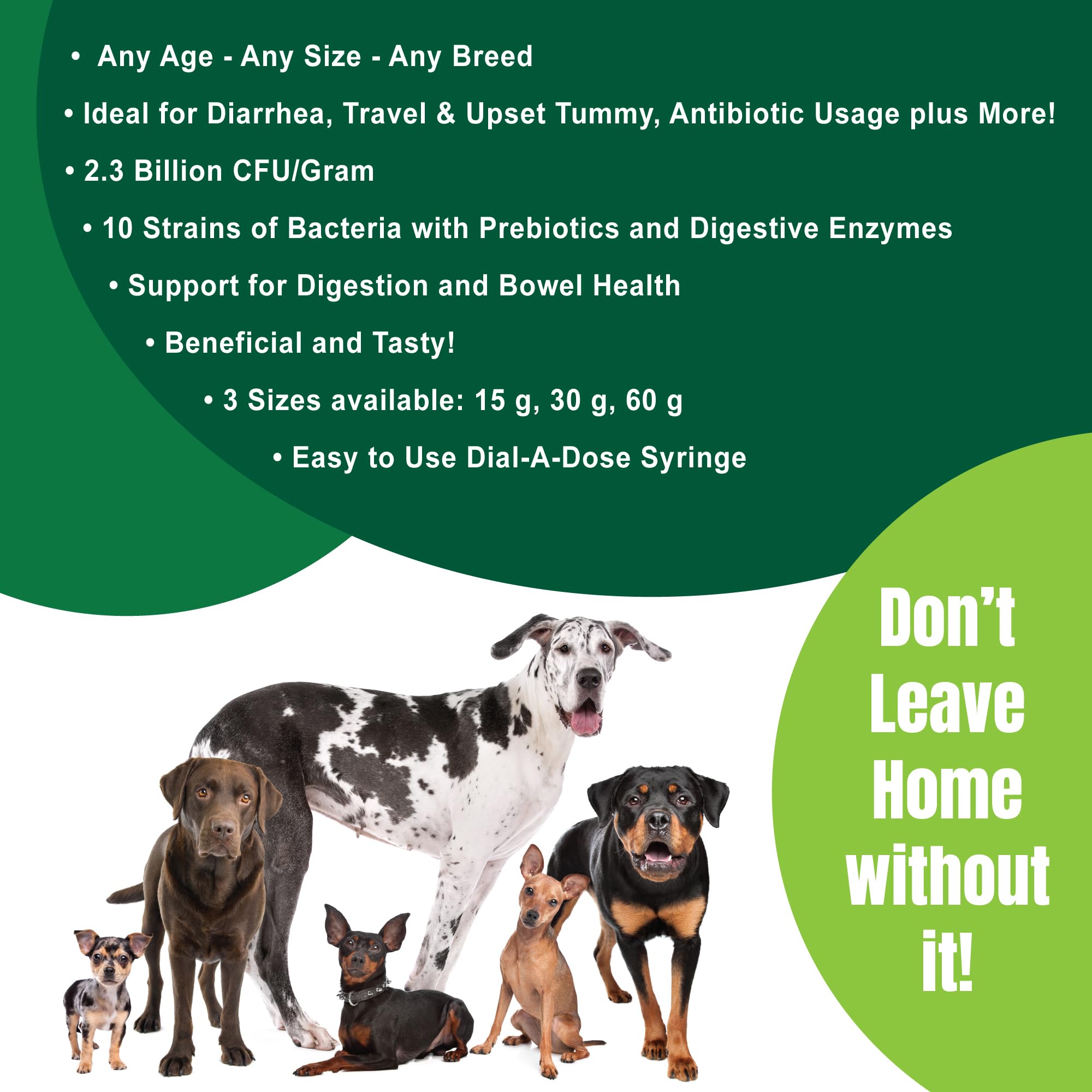 Dogzymes étiquette ingrédients biologiques et concentration 2,3 milliards CFU/g