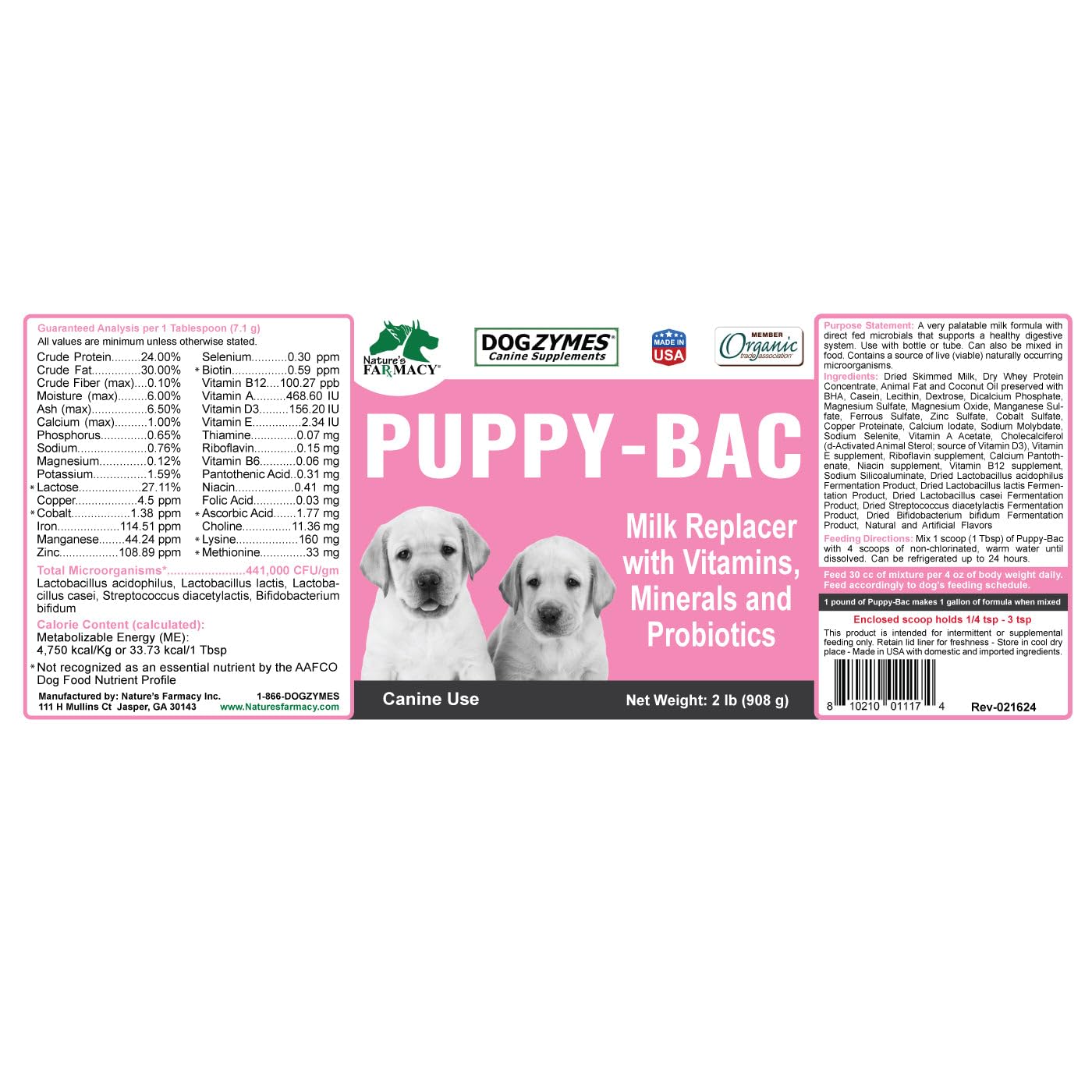 Dogzymes Puppy-Bac biberon et chiot image d'utilisation pour alimentation sûre